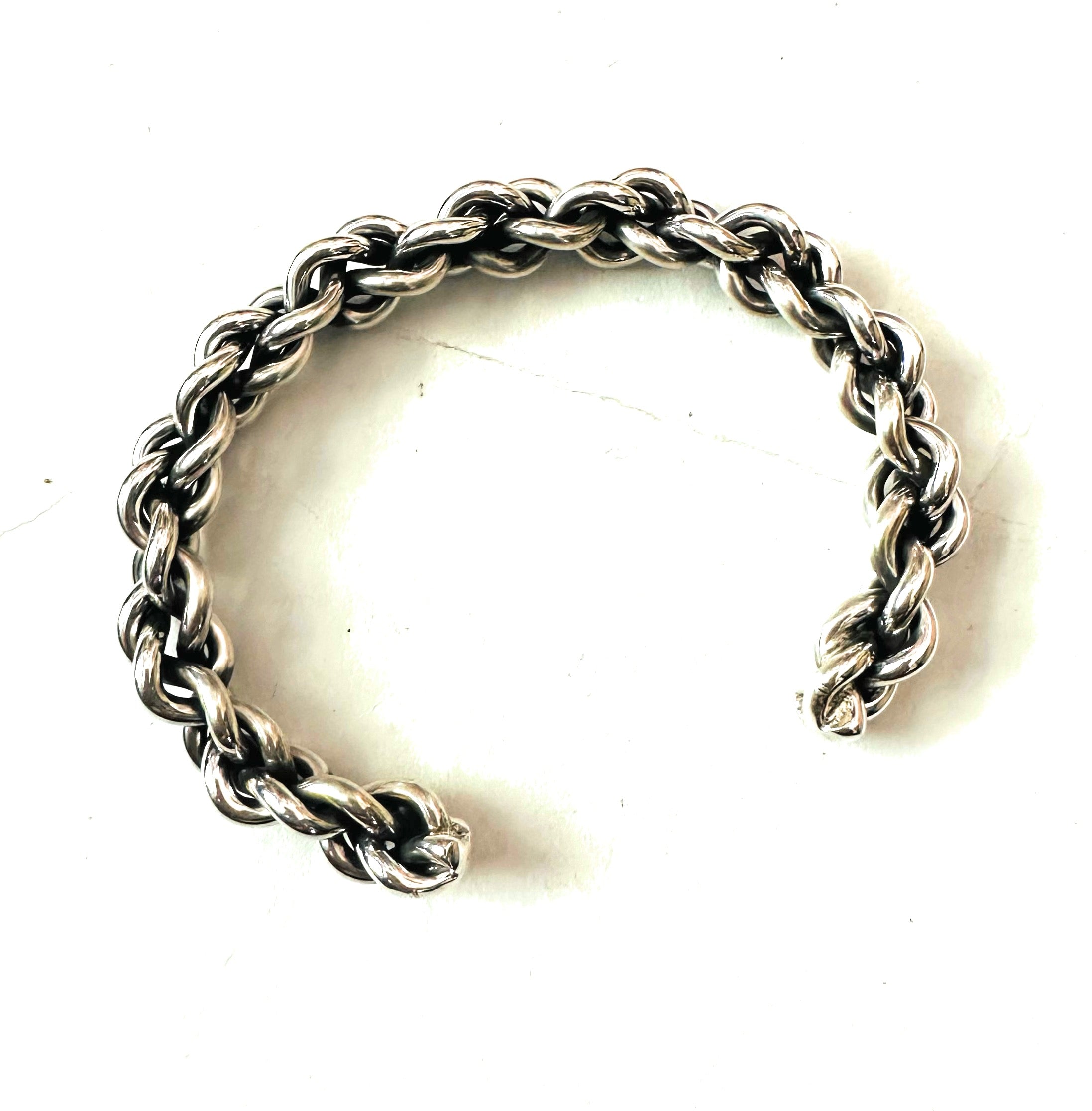 Navajo Sterling Silver Chain Cuff Bracelet