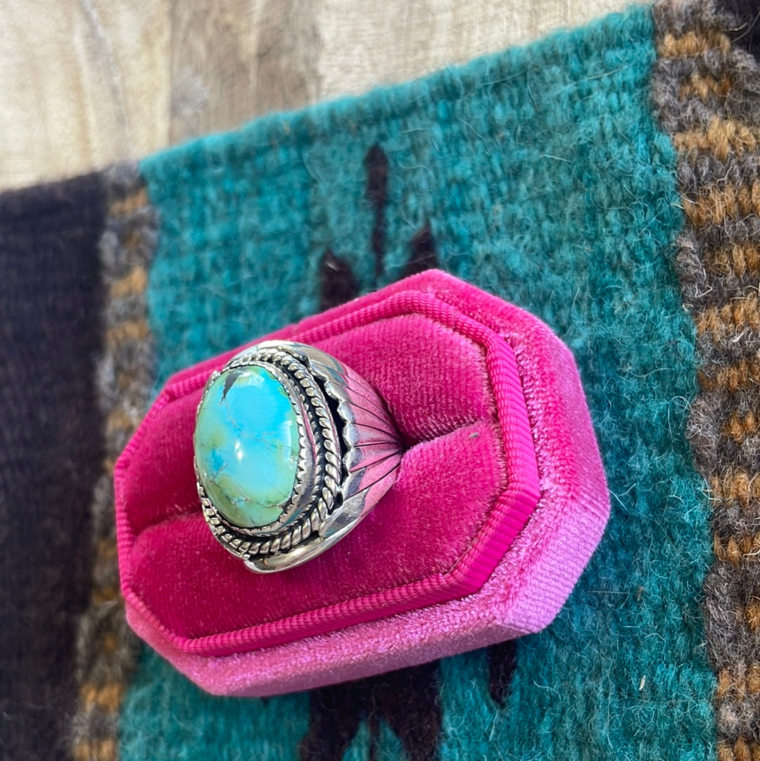 Navajo Sterling Turquoise Ring Size 6.5