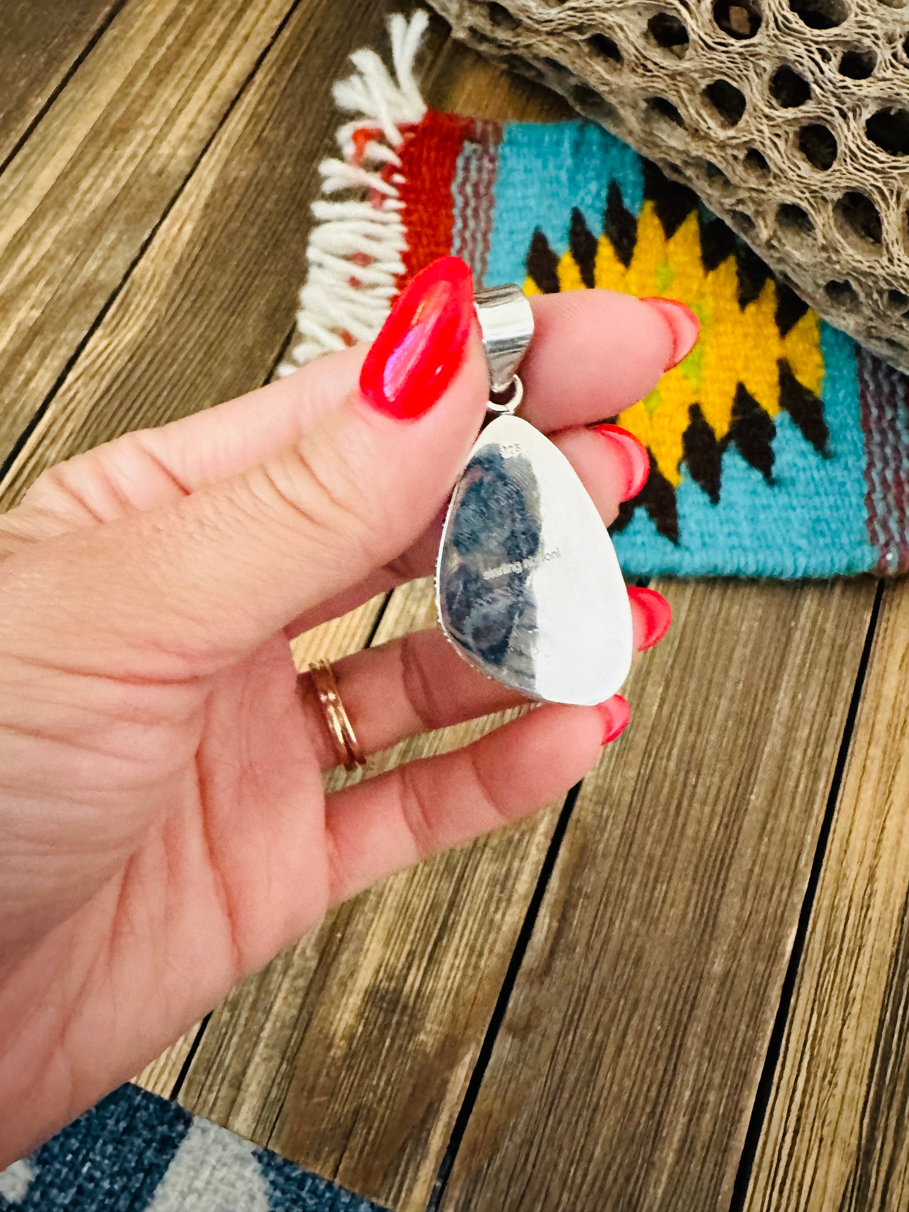 Handmade Sterling Silver & Queen Pink Conch Shell Pendant