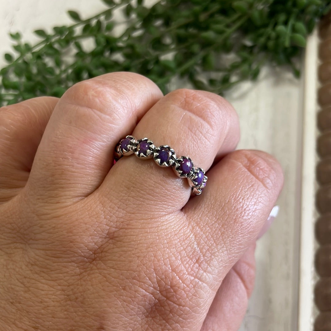 Purple Mojave Turquoise & Sterling Silver Mini Eternity Band