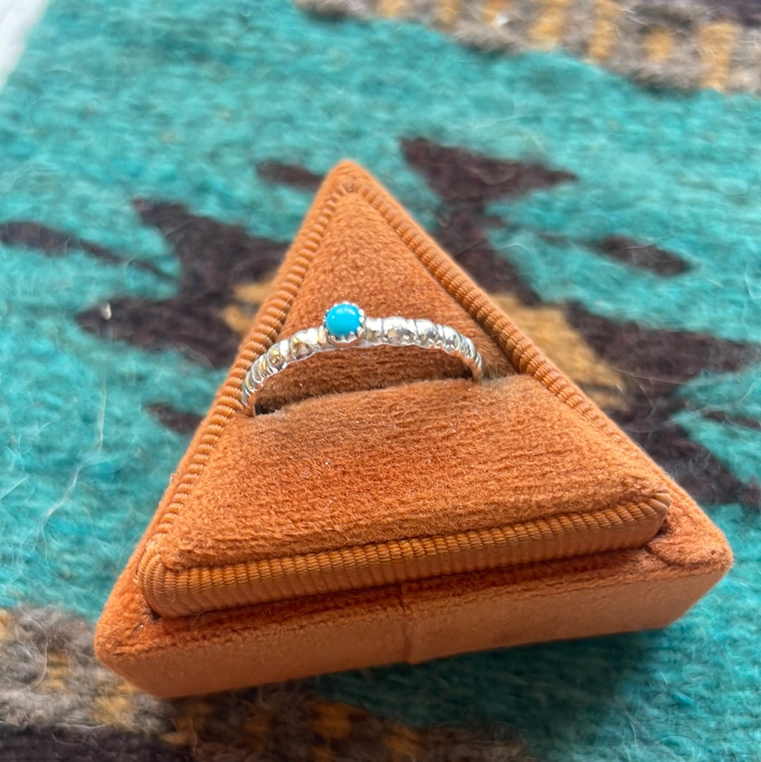 “The Dainty” Navajo Sterling Silver & Turquoise Ring