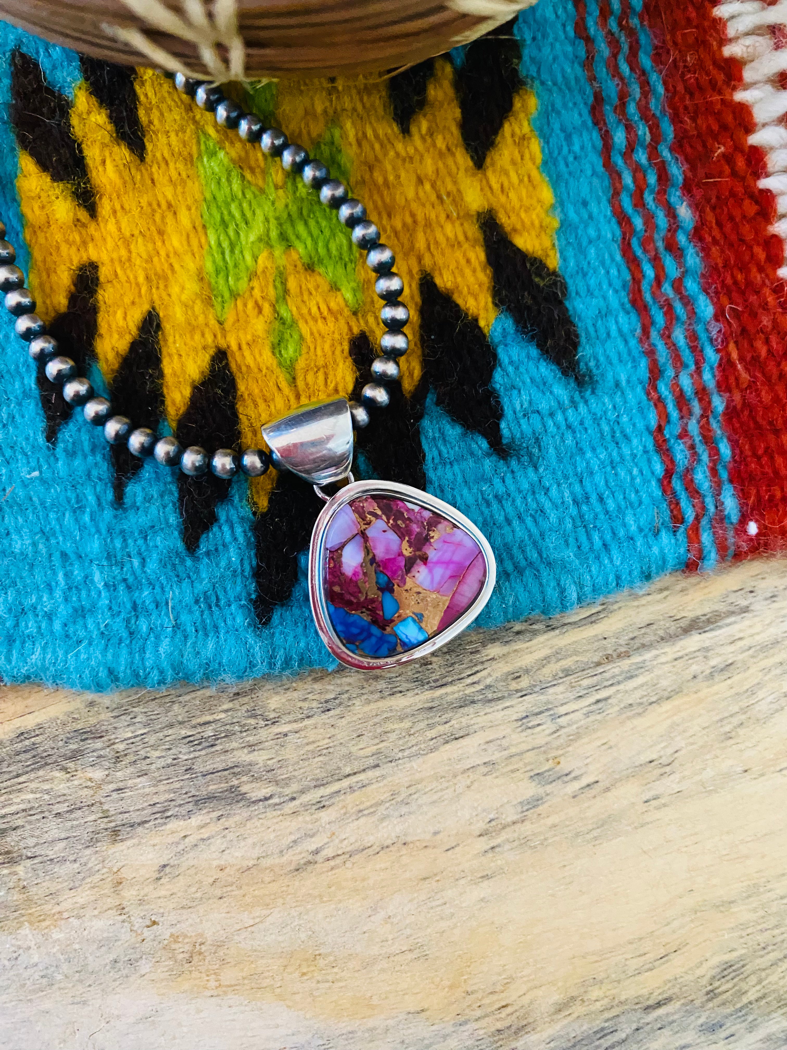 Navajo Sterling Silver & Pink Dream Pendant