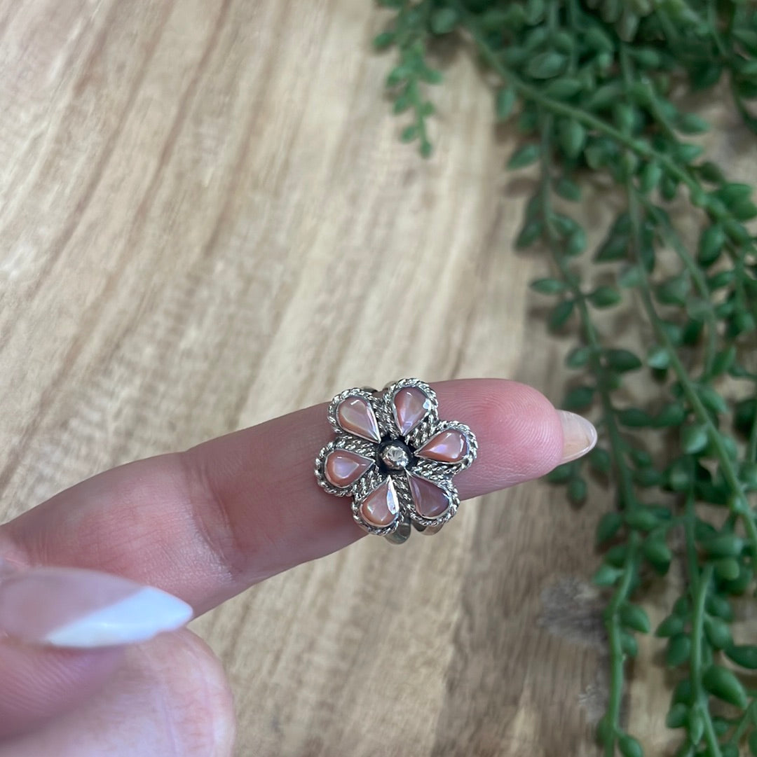 Navajo Opal & Sterling Silver Flower Ring