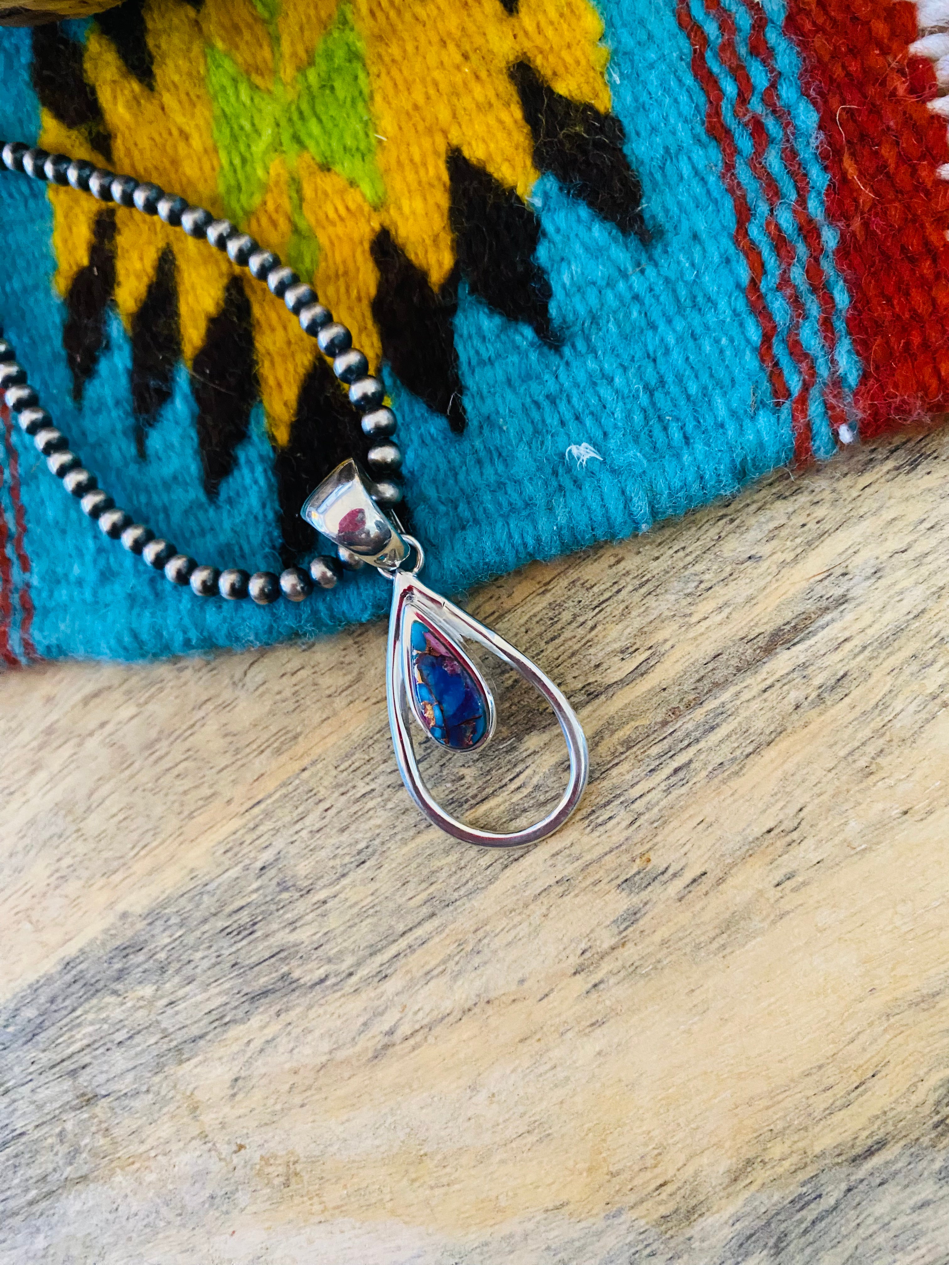 Navajo Sterling Silver & Pink Dream Pendant