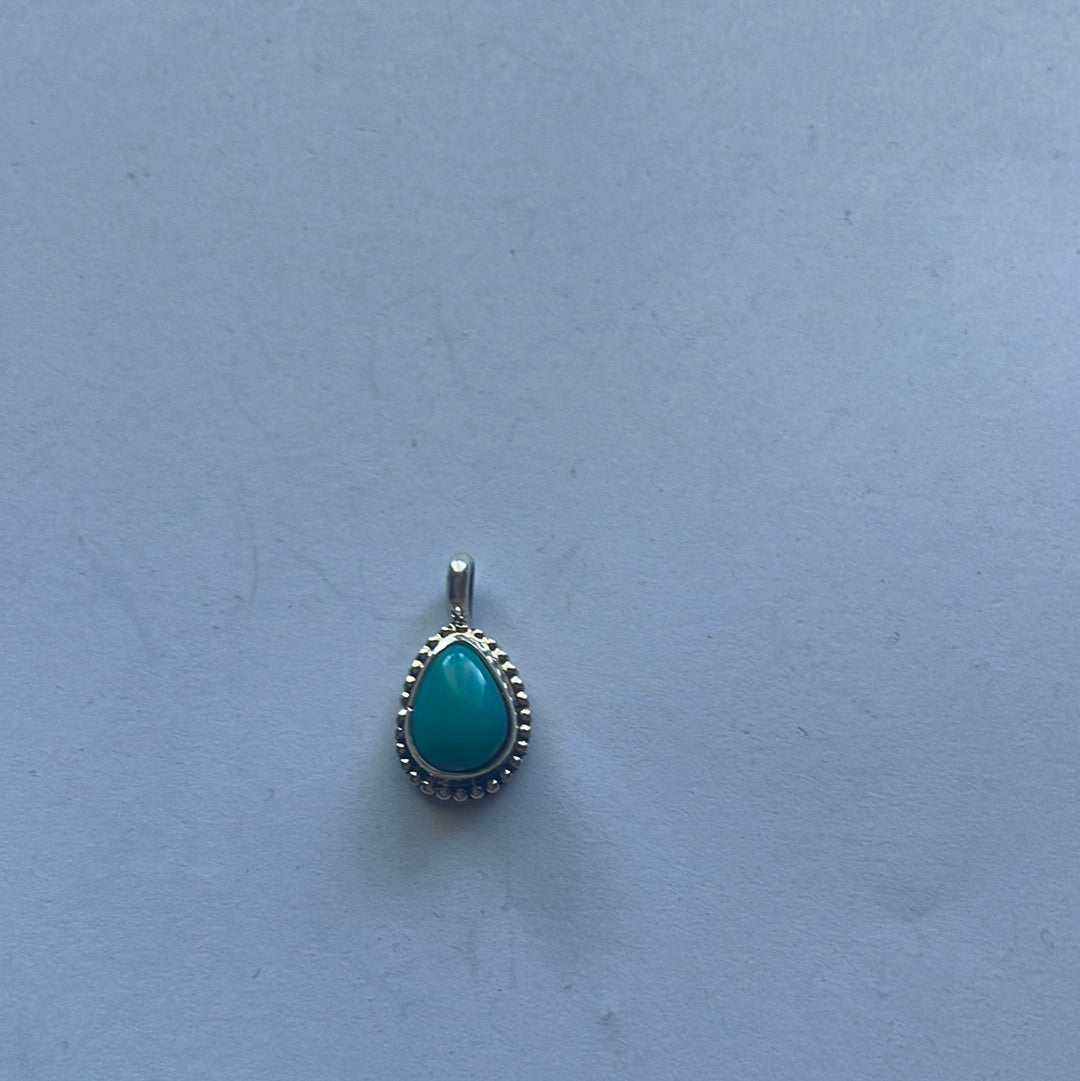 Petite Navajo Turquoise & Sterling Silver Pendant