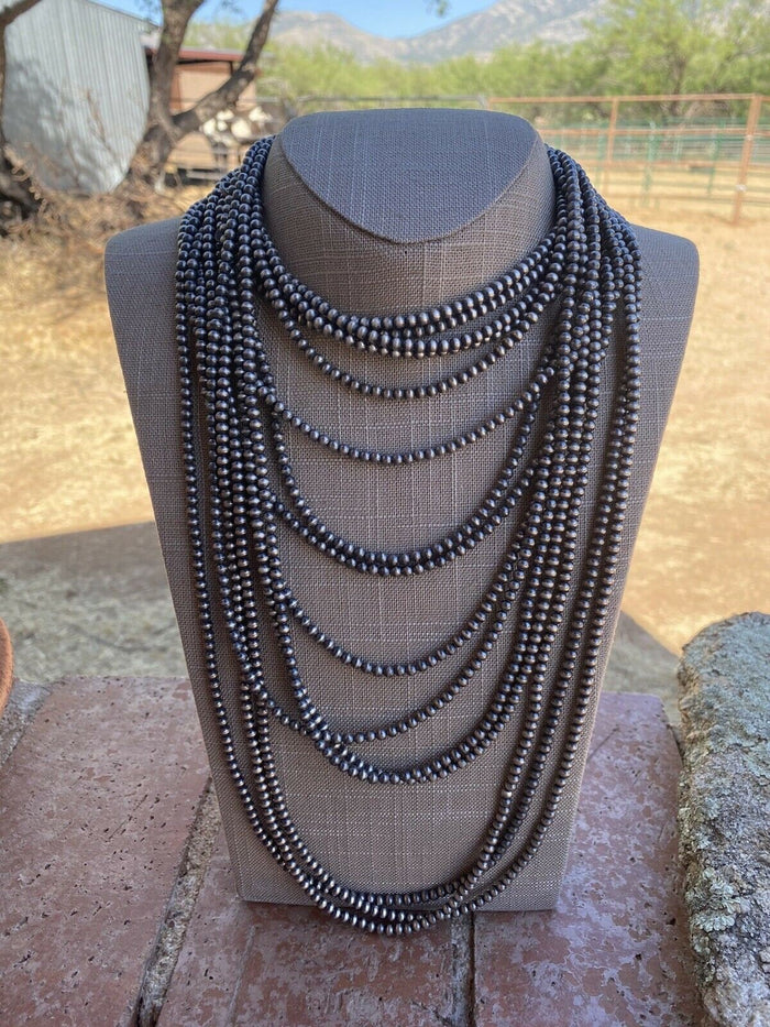 Sterling Silver Navajo Pearl Necklace 3-6mm 18” main image 0