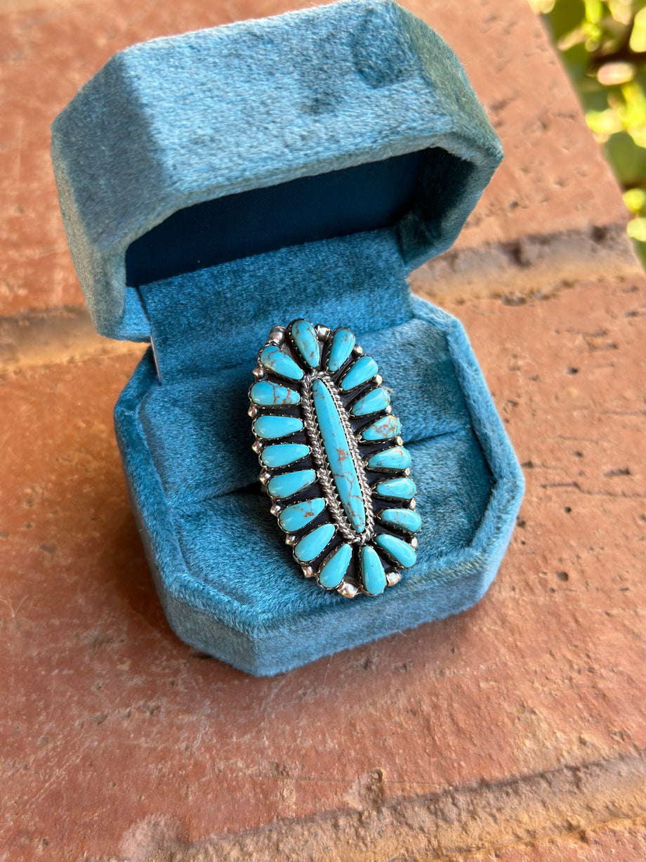 Taylor Kingman Turquoise Cluster Statement Ring Nizhoni Traders LLC