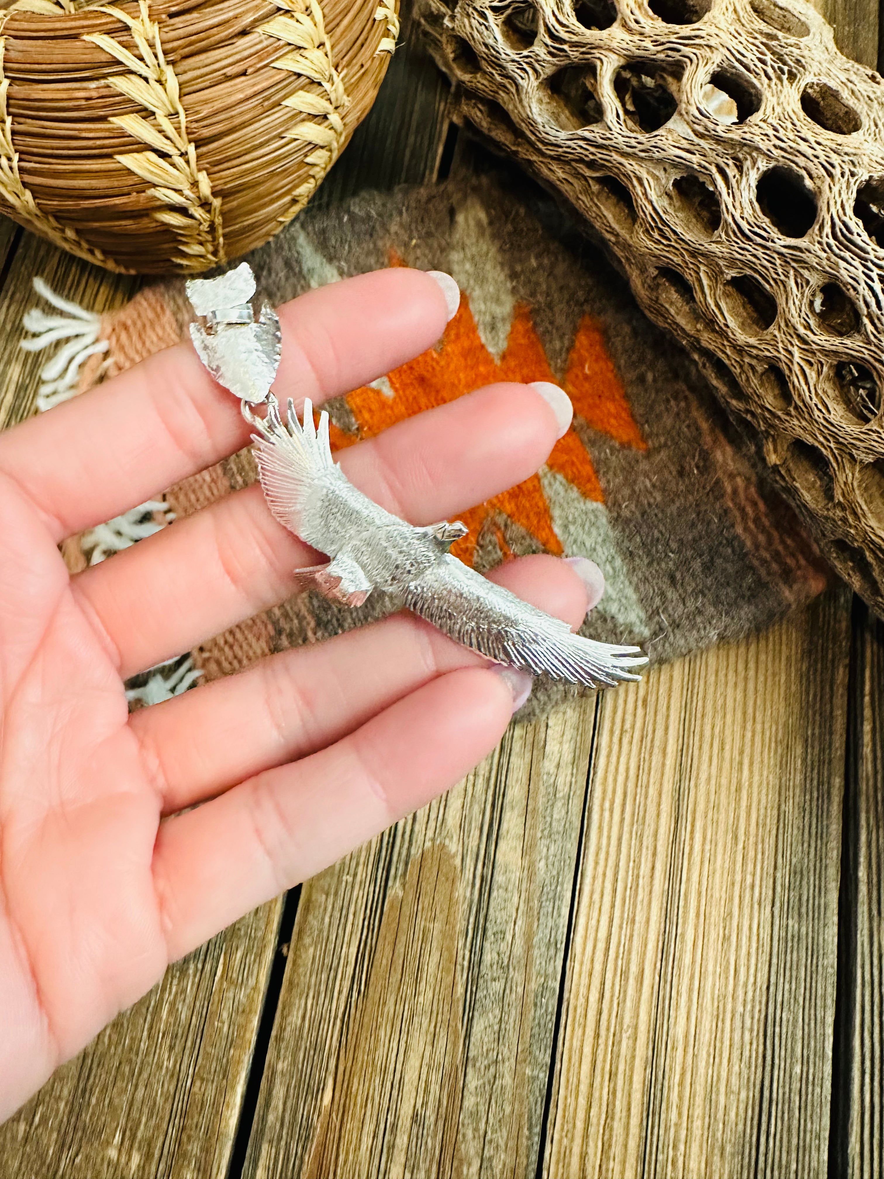 Navajo Sterling Silver Eagle Pendant