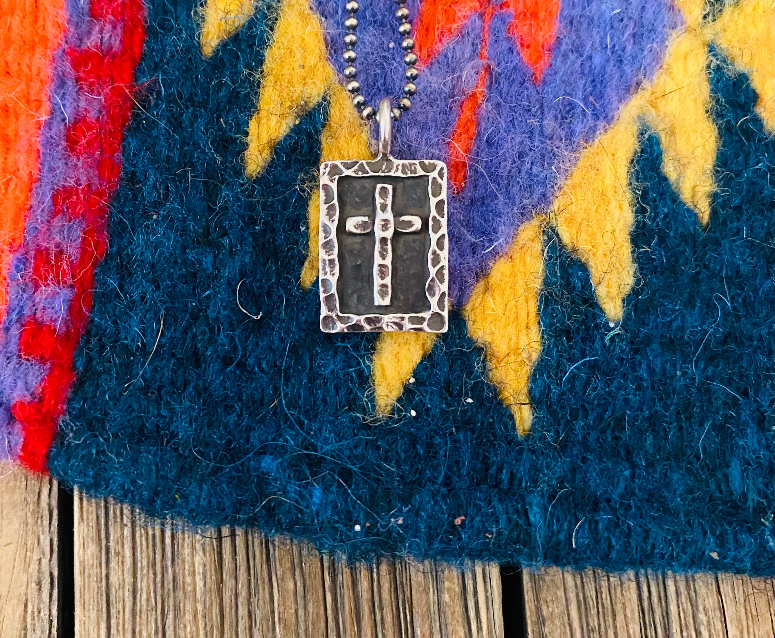 Navajo Sterling Silver Cross Pendant