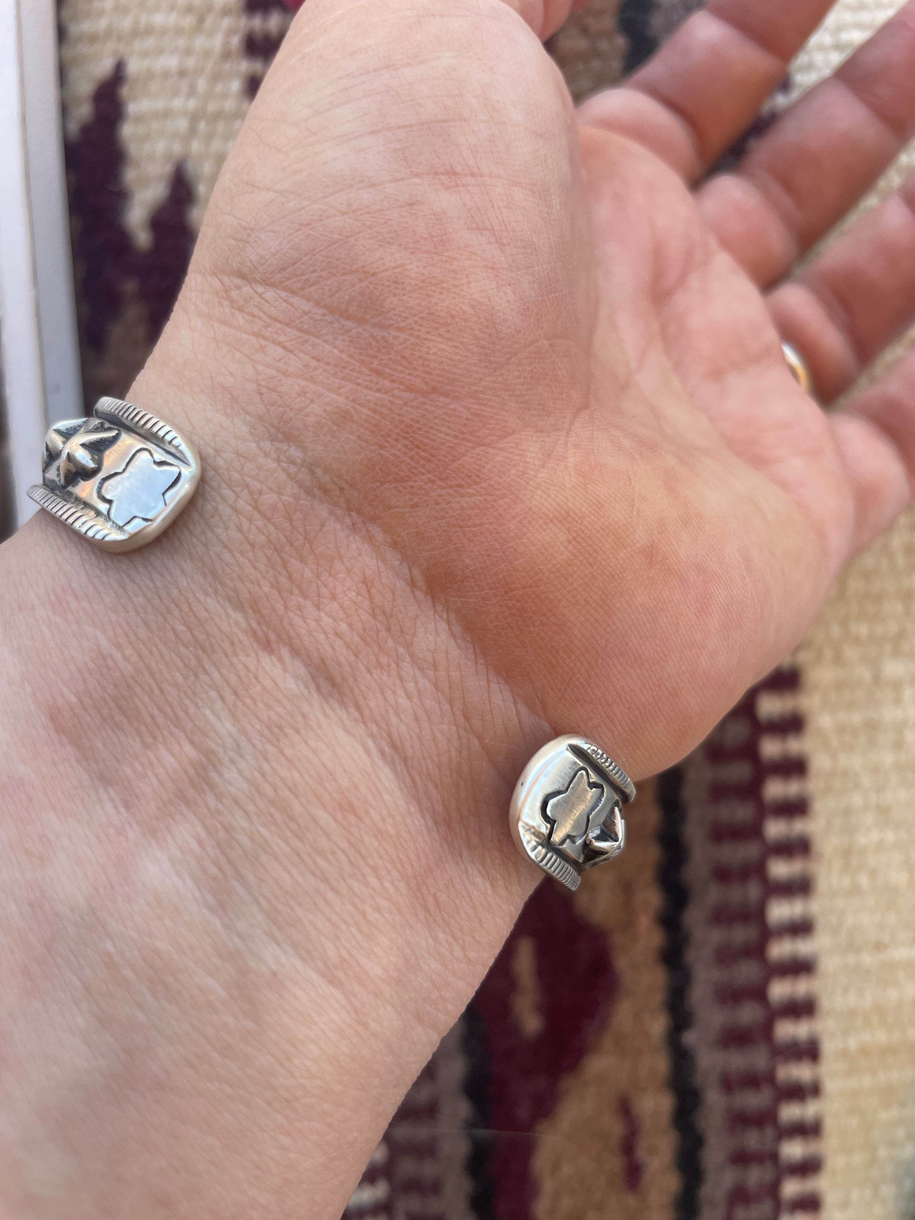 “The Star Cuff” Navajo Sterling Silver Adjustable Star Cuff Bracelet