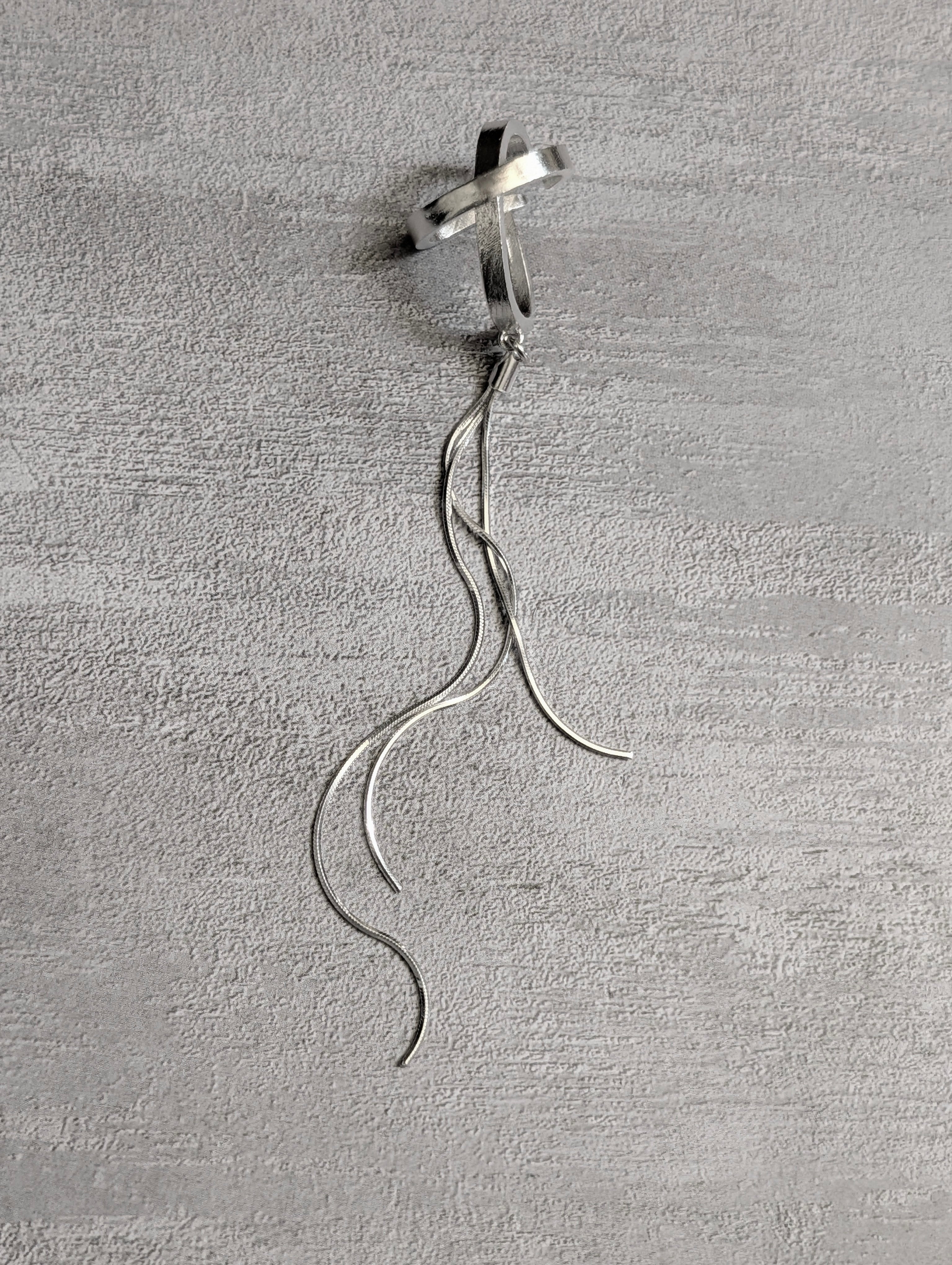 Sterling Silver X-Nova Right Ear Cuff
