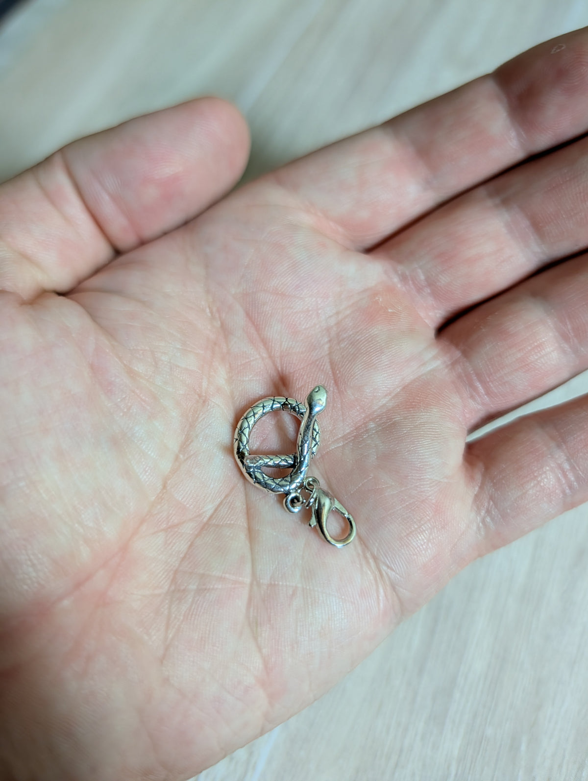 Handcrafted Coiled Snake Charm Sterling Silver