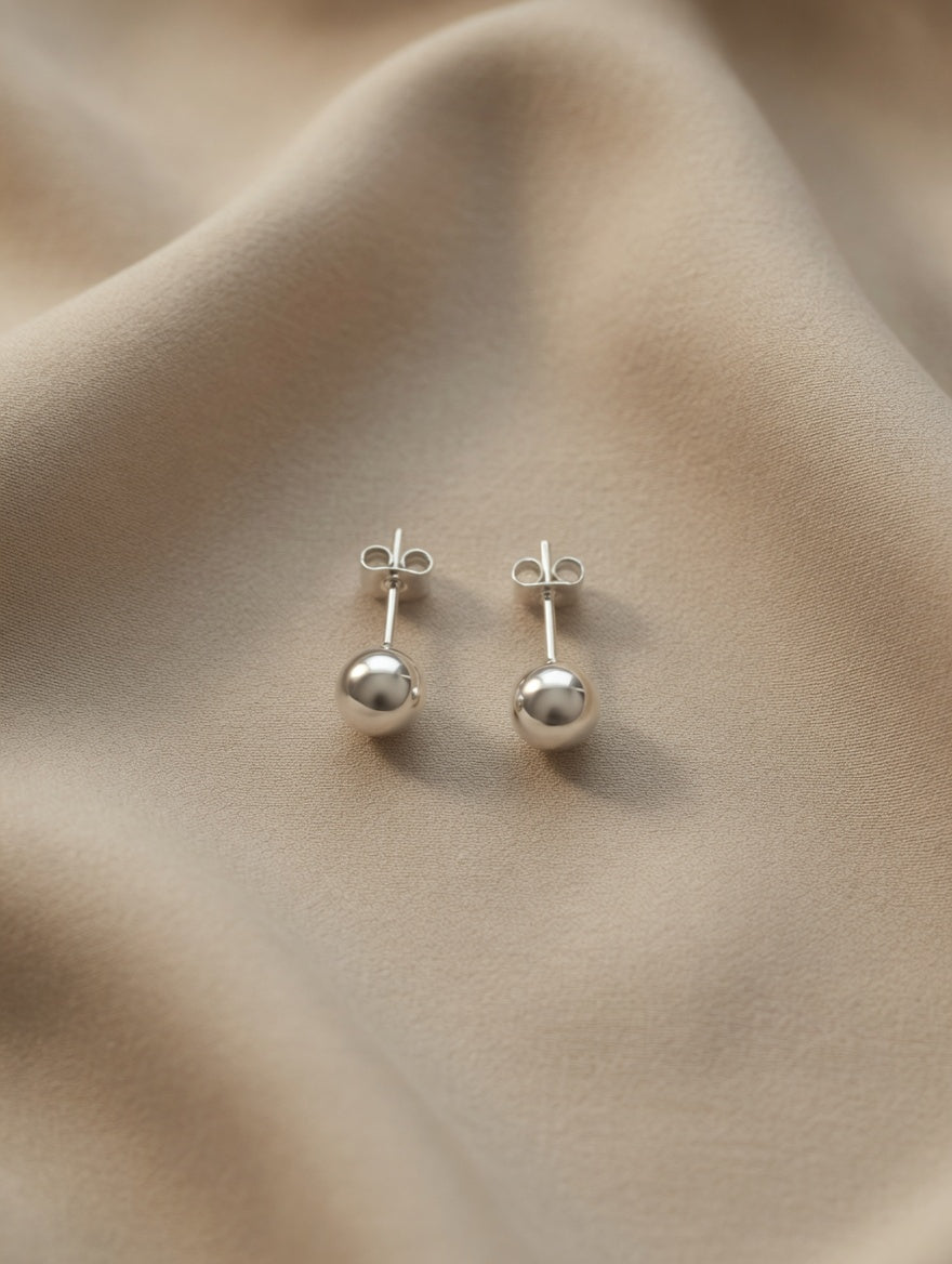 Timeless 5mm Sterling Silver Ball Stud Earrings