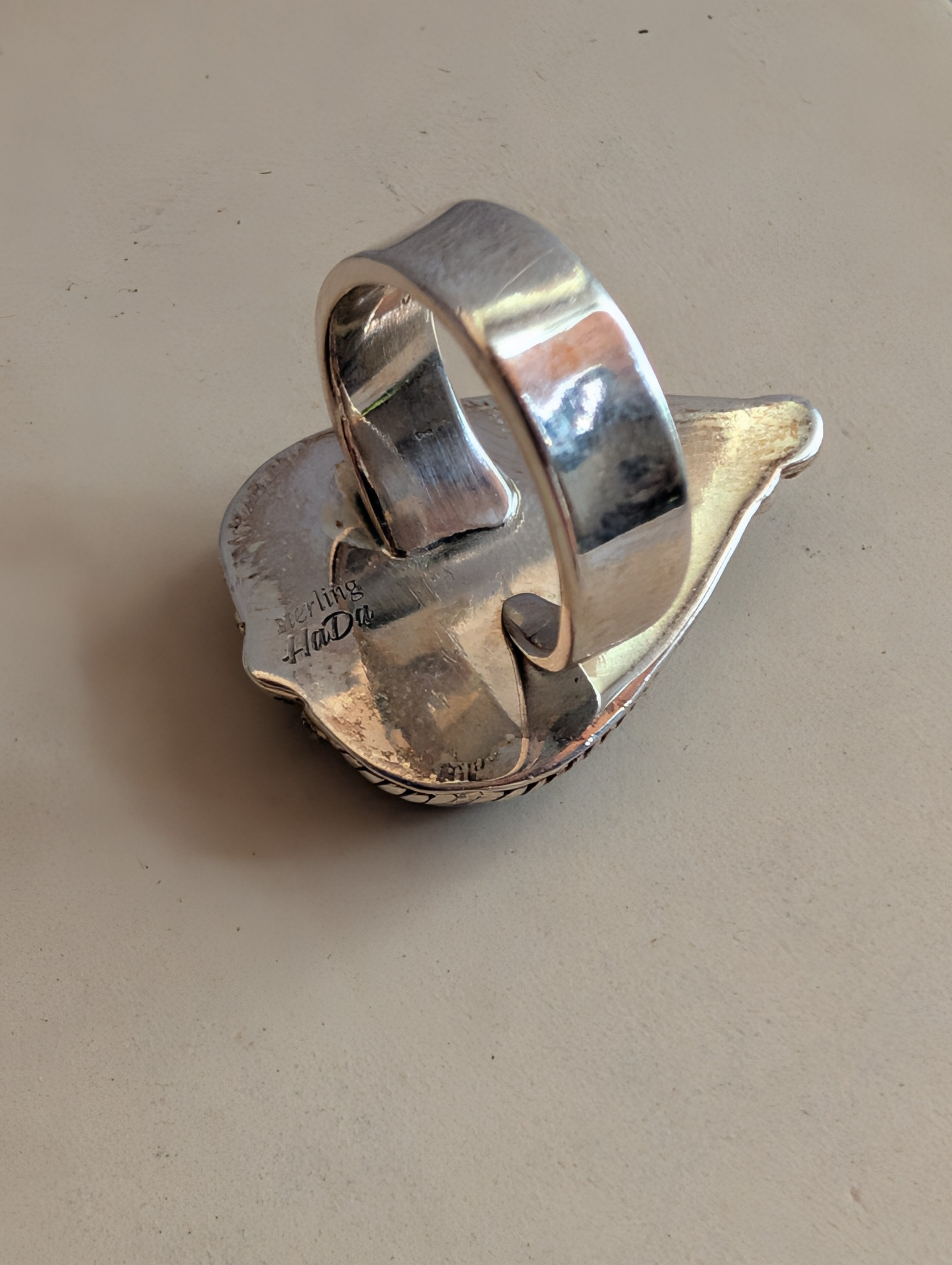 Purple Mojave Heart Shaped Sterling Silver Adjustable Ring
