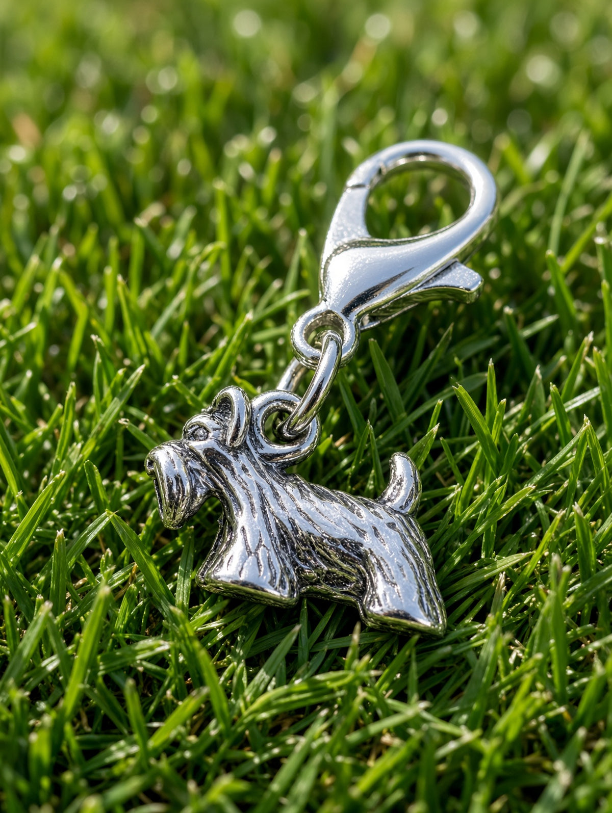 Handcrafted Mini Scottish Terrier Dog Charm Sterling Silver