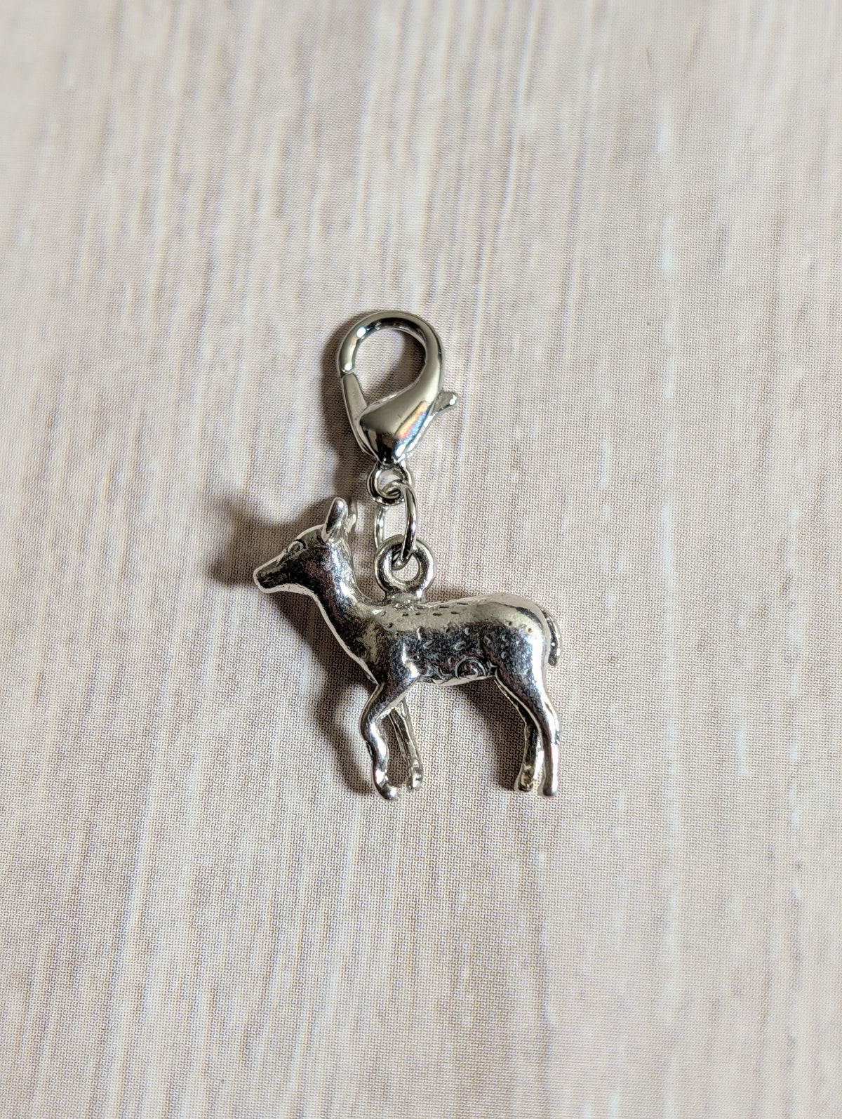 Handcrafted Fawn Deer Charm Sterling Silver