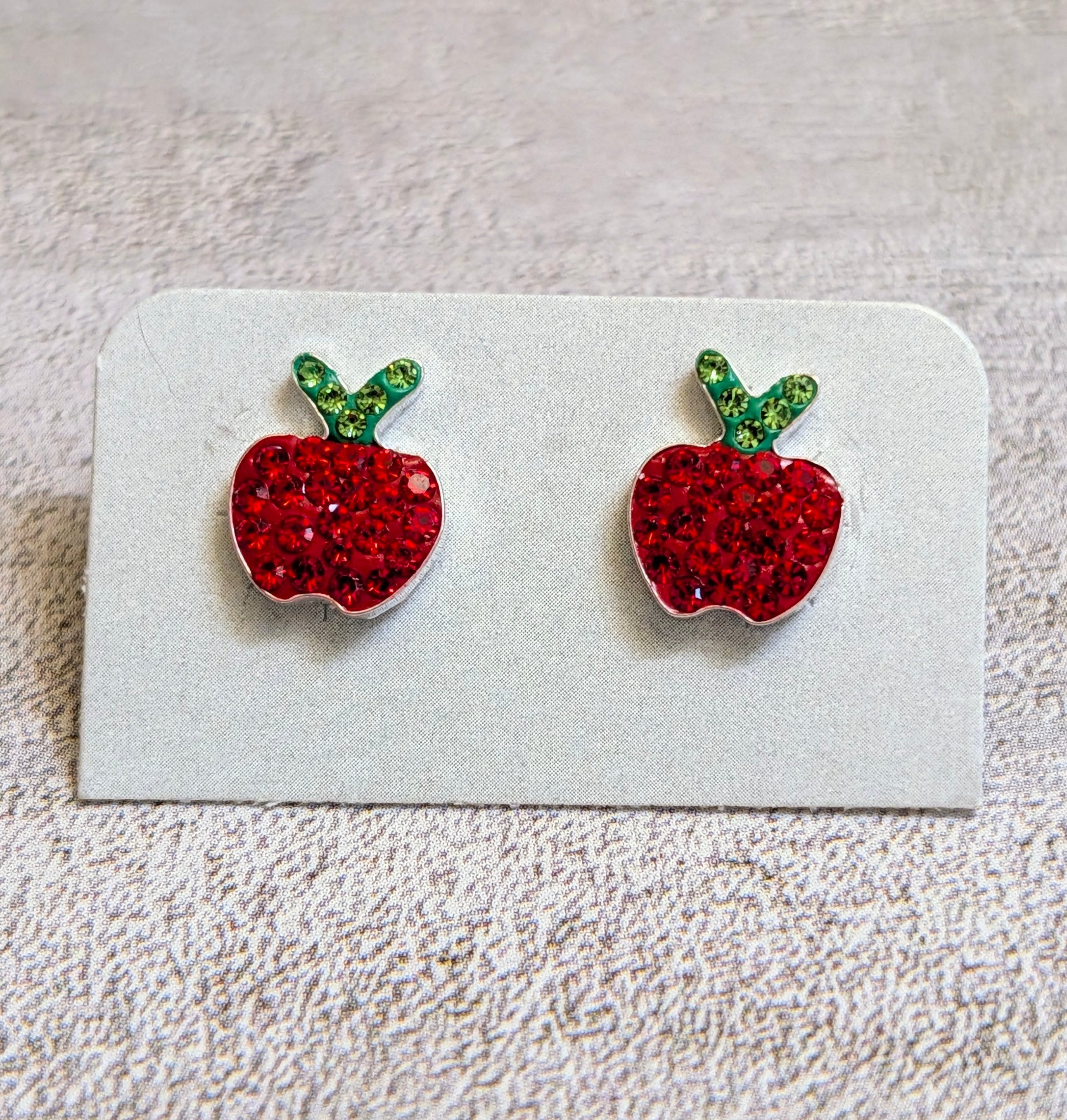 Apple CZ Sterling Silver Earrings
