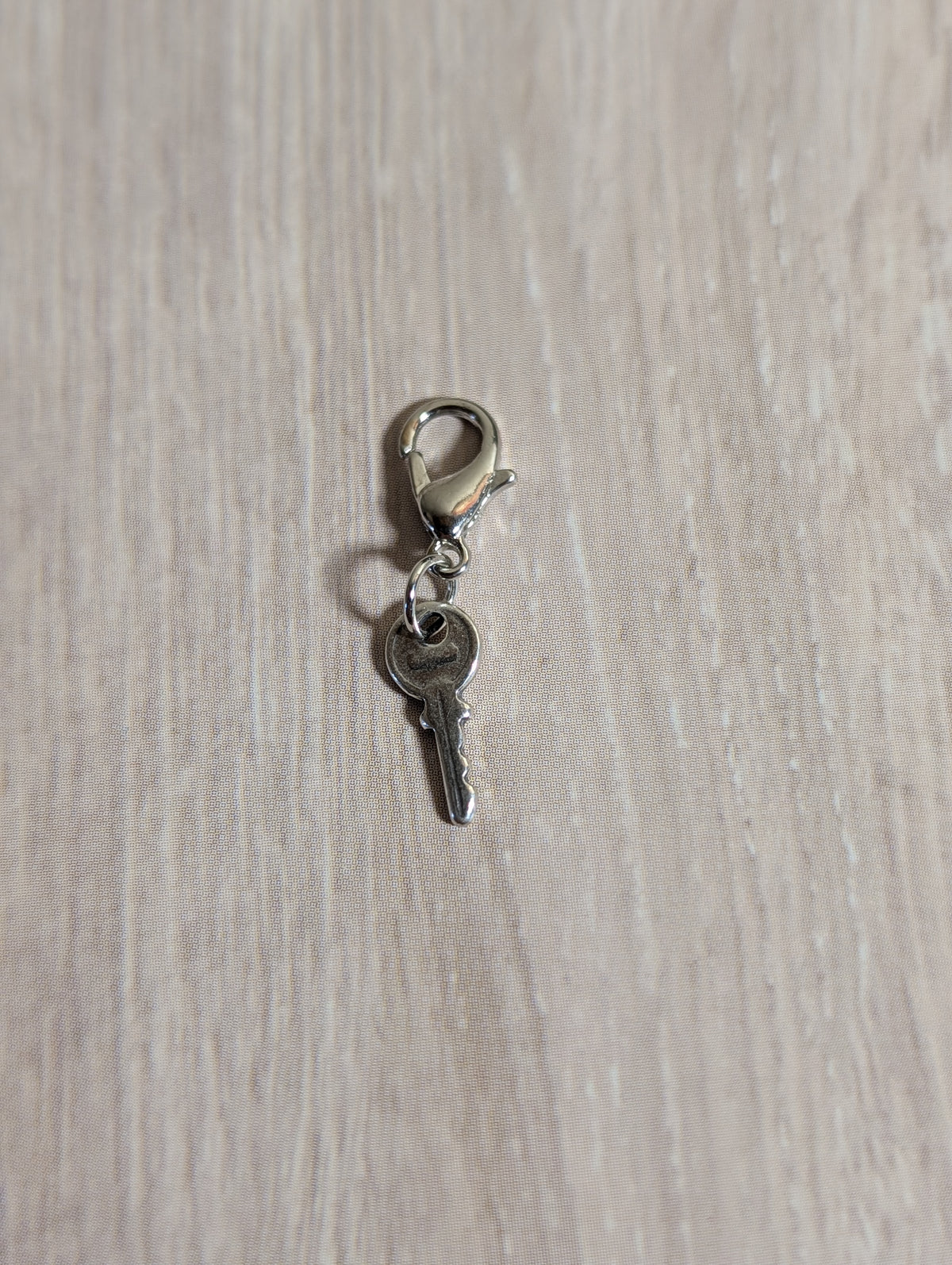 Handcrafted Small Key Charm Sterling Silver