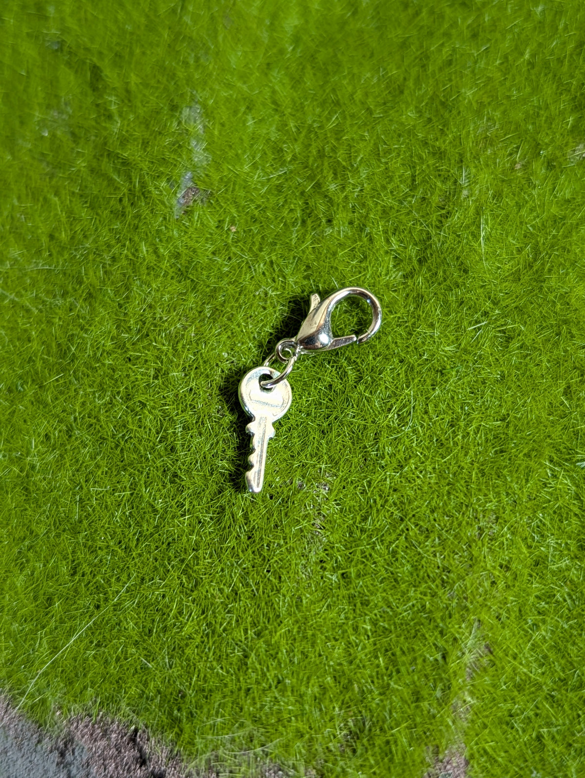 Handcrafted Small Key Charm Sterling Silver