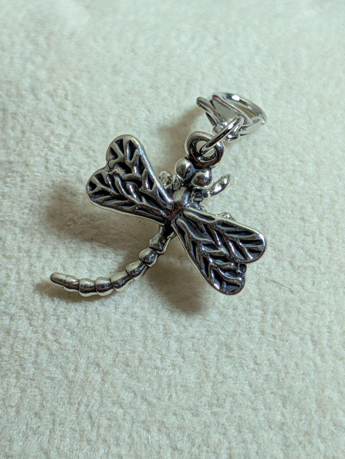 Handcrafted Dragonfly Bug Charm Sterling Silver