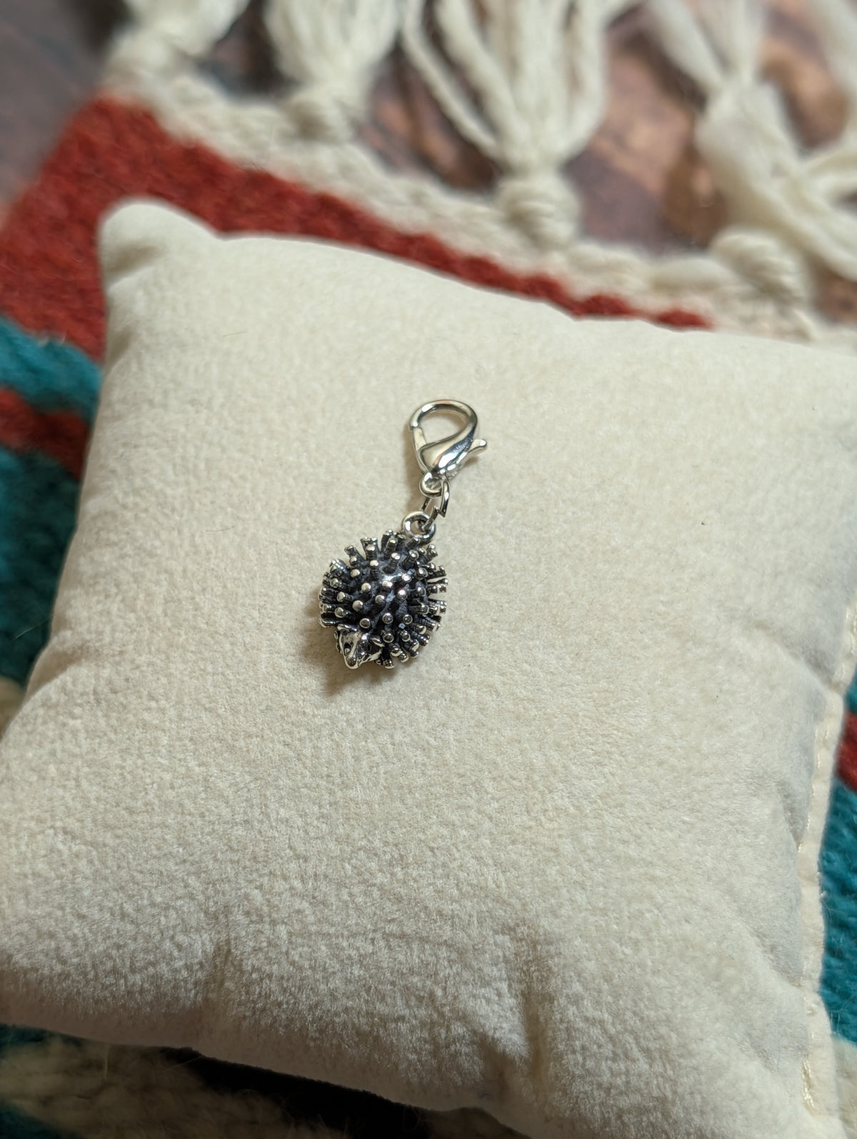 Handcrafted Small Hedgehog Charm Sterling Silver