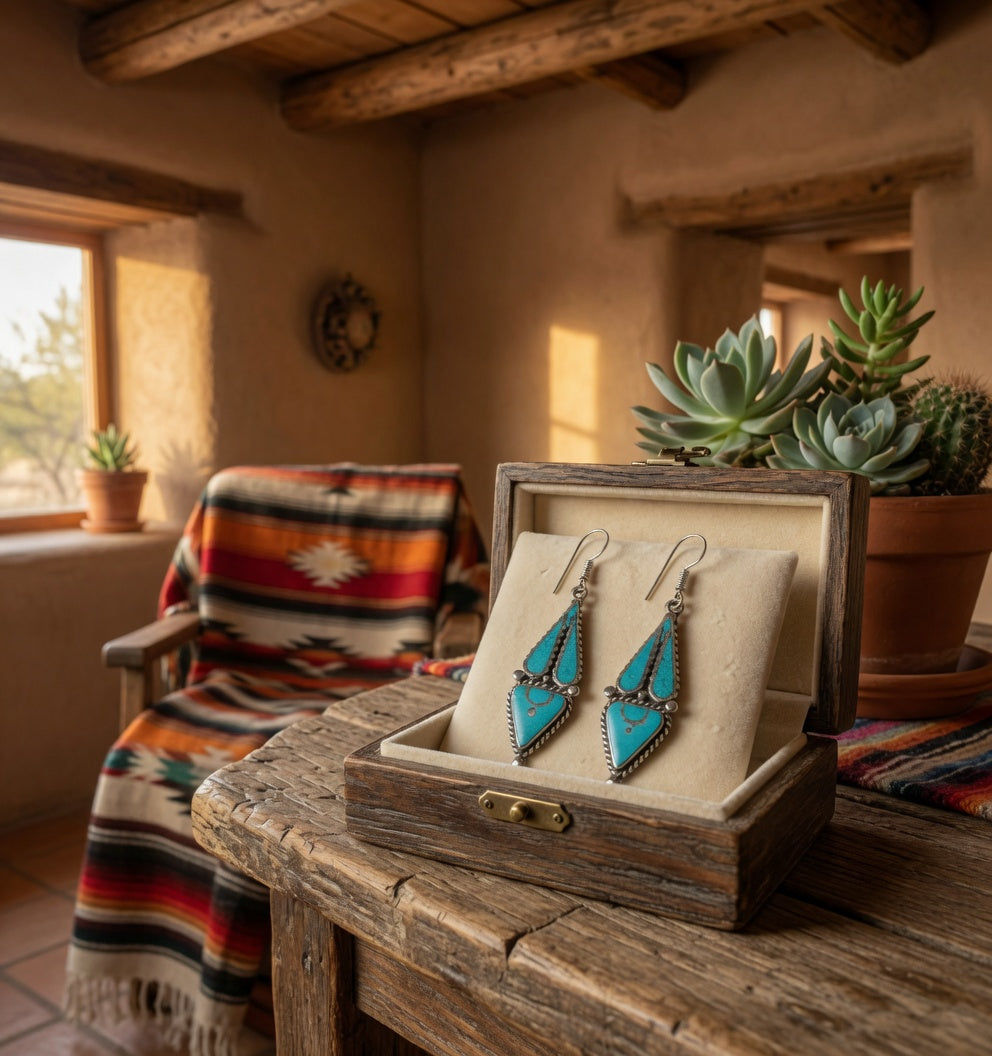 Turquoise Dangle Earrings – Classic Southwest Style