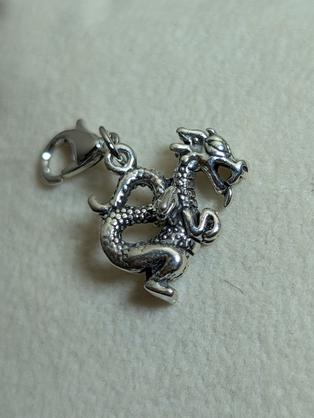 Handcrafted Dragon Charm Sterling Silver