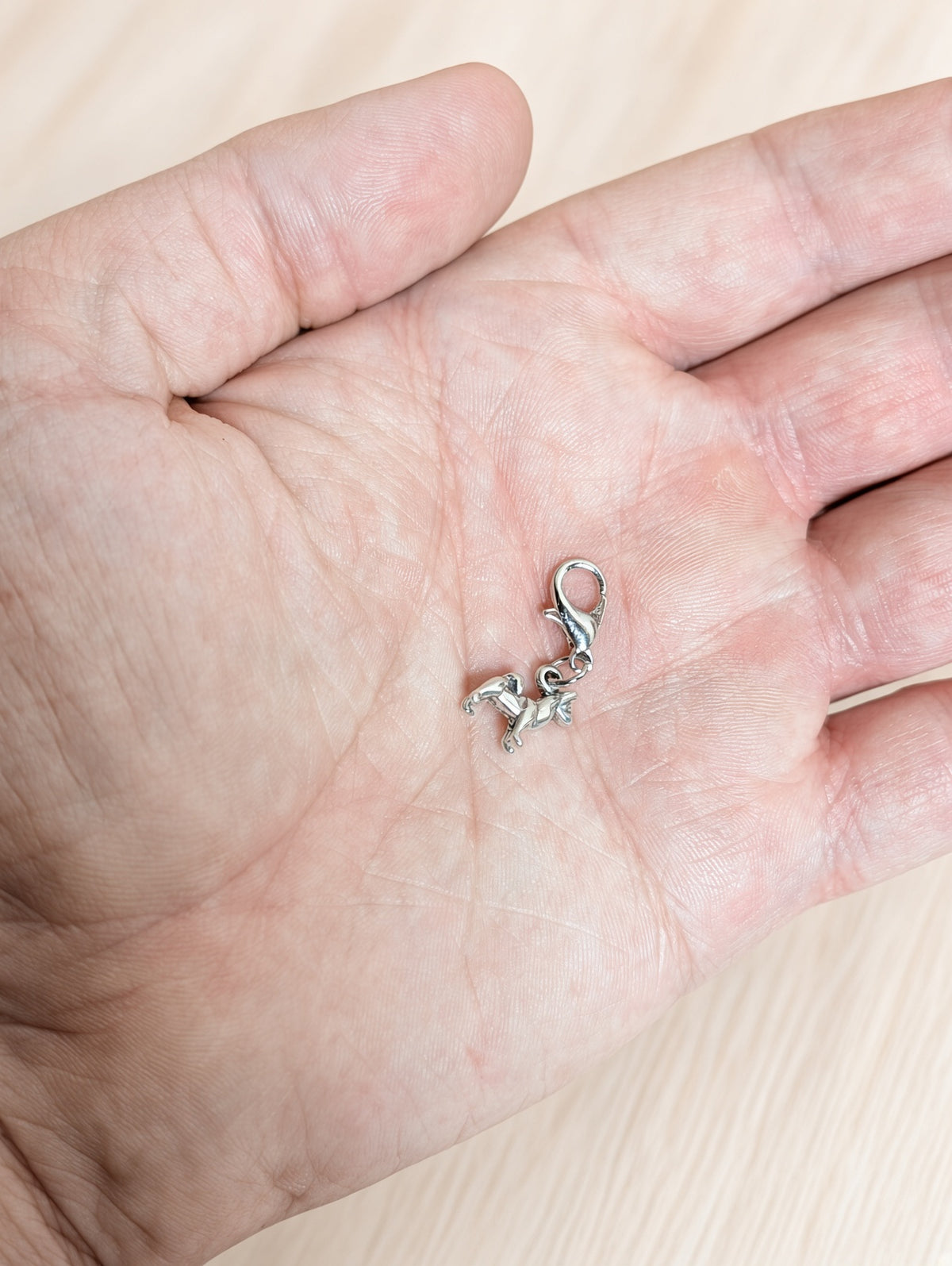 Handcrafted Mini Akita Dog Charm Sterling Silver