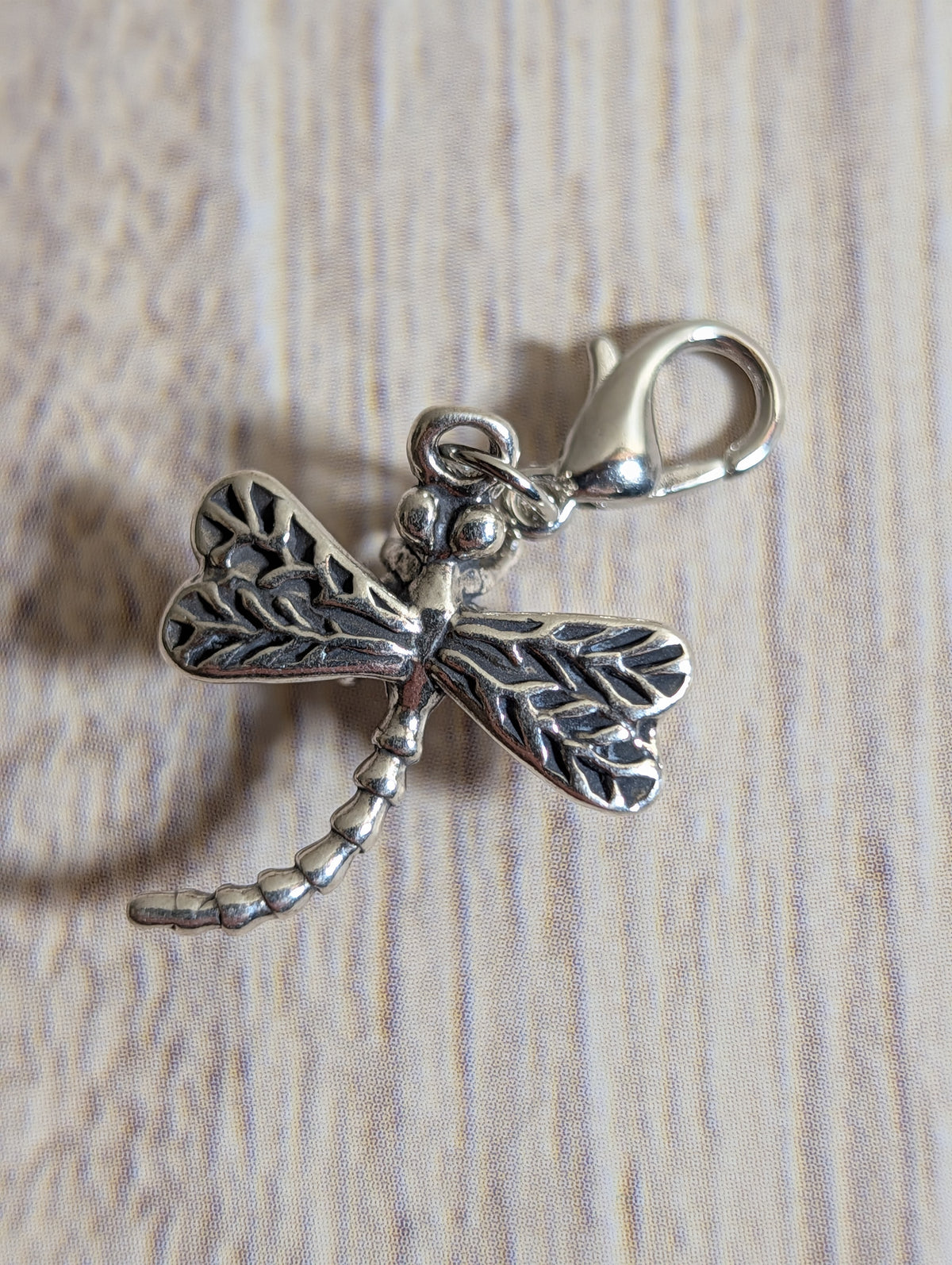 Handcrafted Dragonfly Bug Charm Sterling Silver