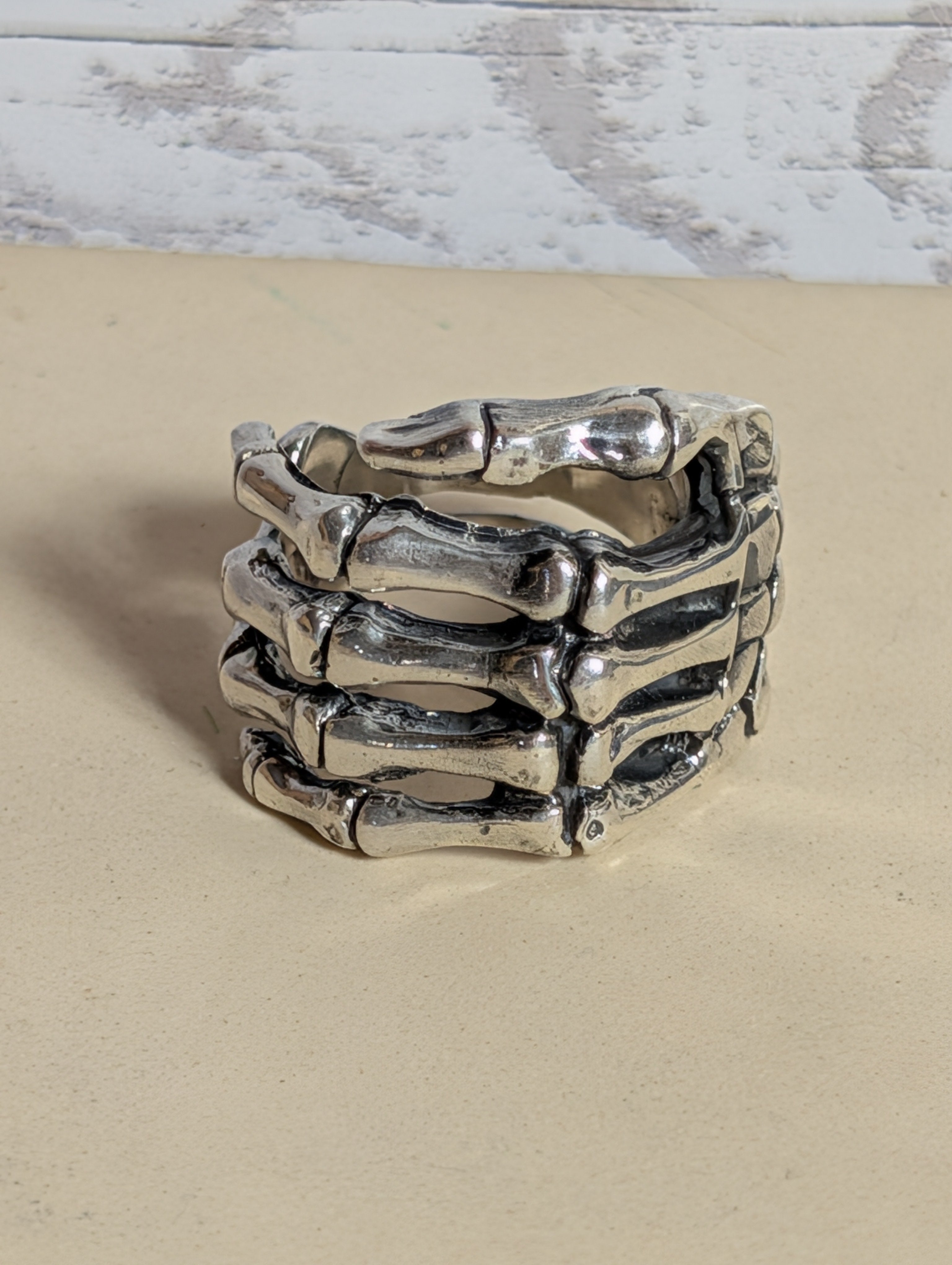 Sterling Silver Skeleton Hand Shaped Ring Size 10