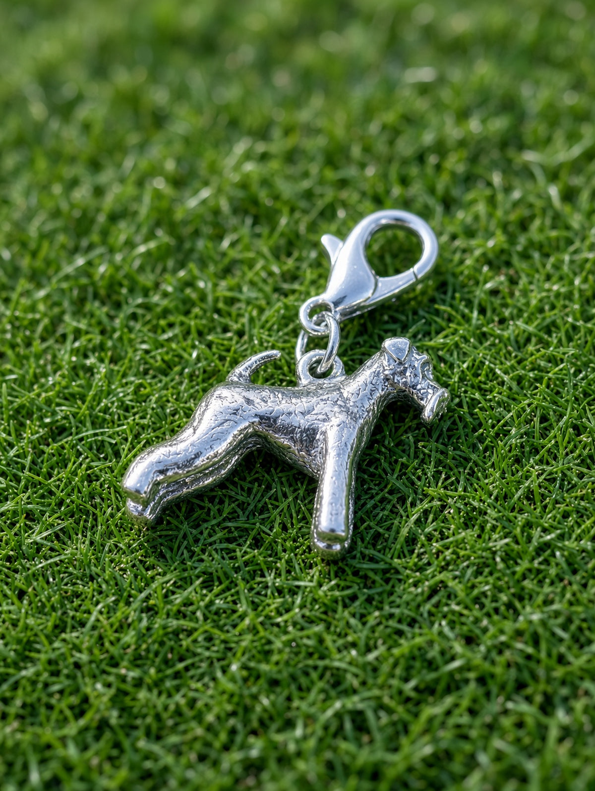 Handcrafted Airedale Terrier Dog Charm Sterling Silver