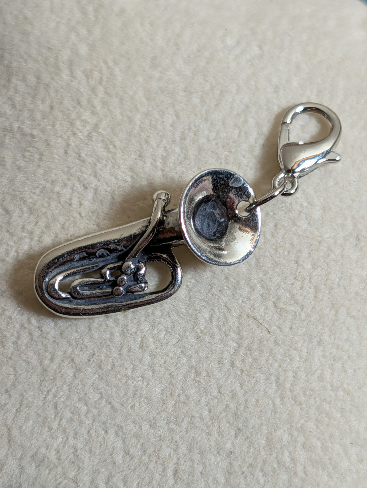 Handcrafted Tuba Musical Instrument Charm Sterling Silver