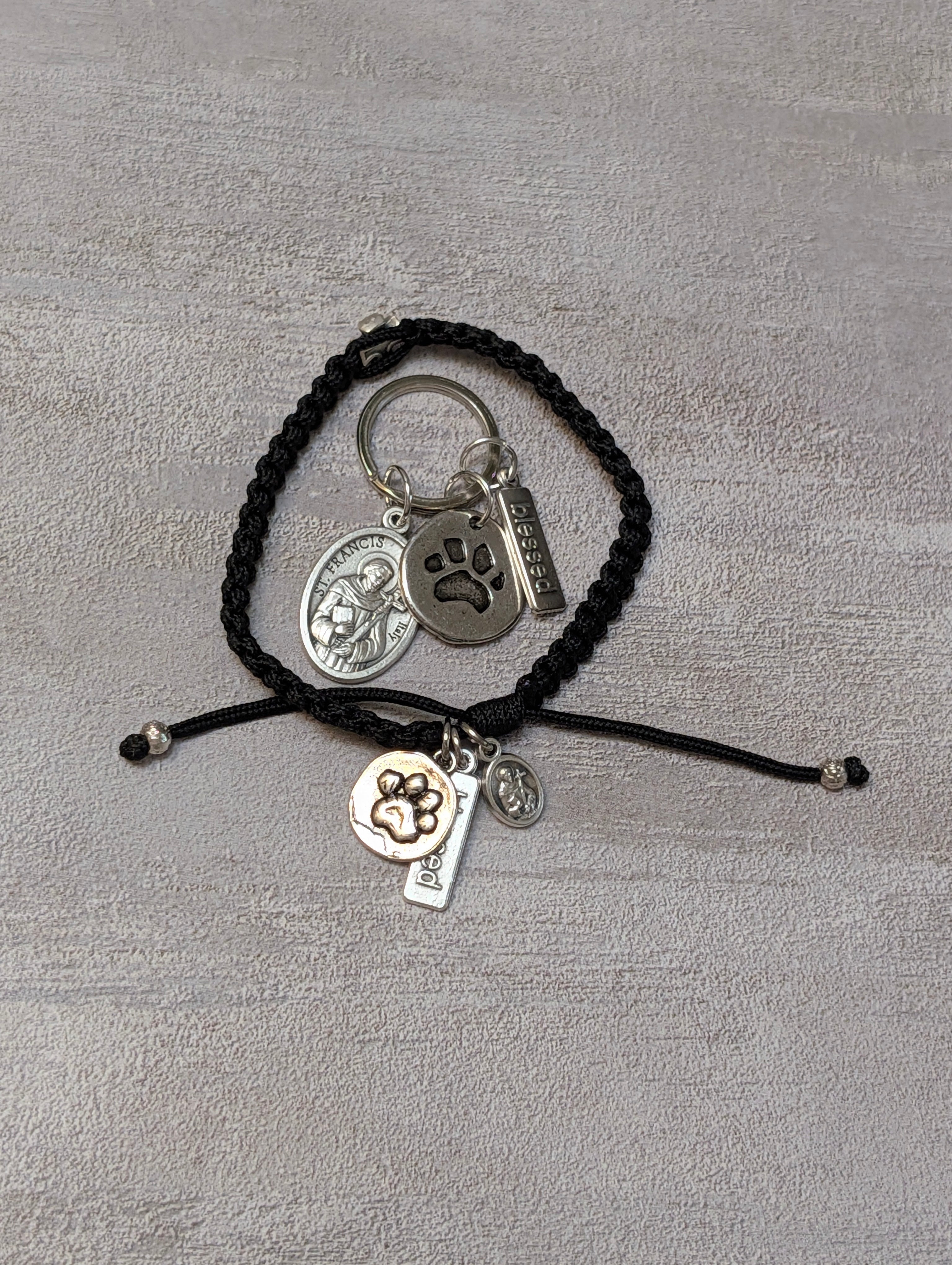 Pet Blessings Bracelet & Pet Tag Set (Black)