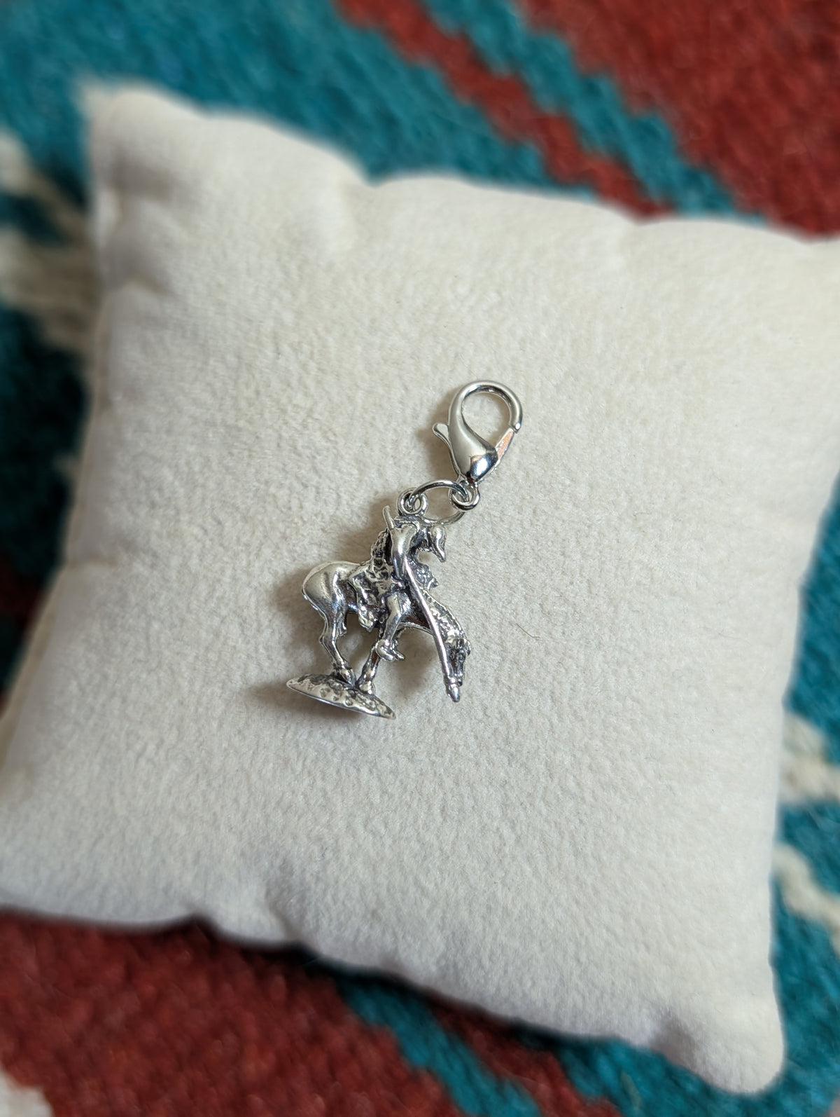 "End Of The Trail" Handcrafted Horse Charm Sterling Silver Western Style
