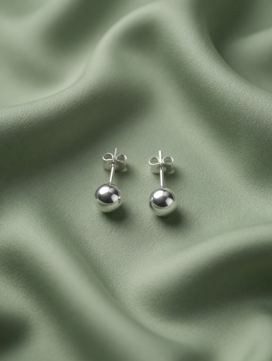 Timeless 5mm Sterling Silver Ball Stud Earrings