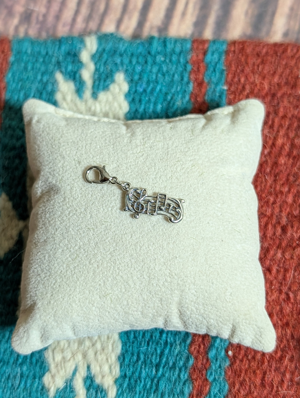 Handcrafted Musical Notes Charm Sterling Silver