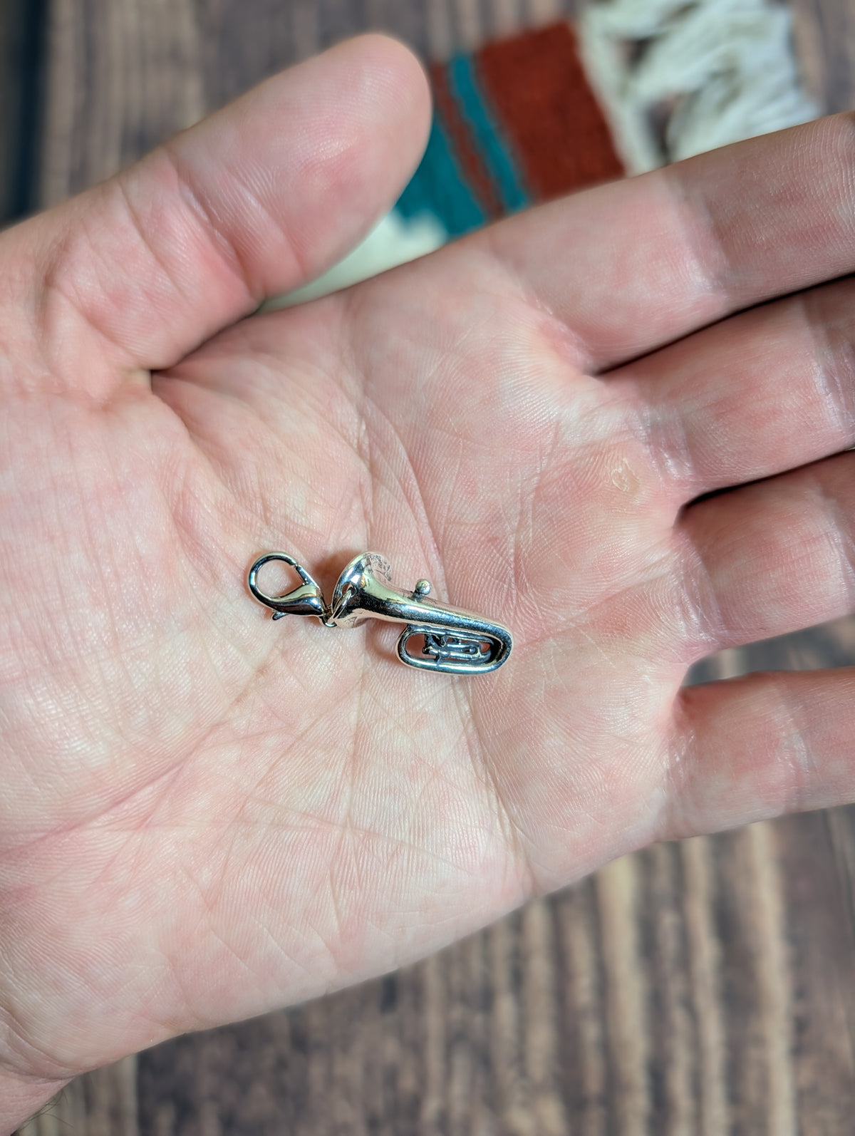 Handcrafted Tuba Musical Instrument Charm Sterling Silver