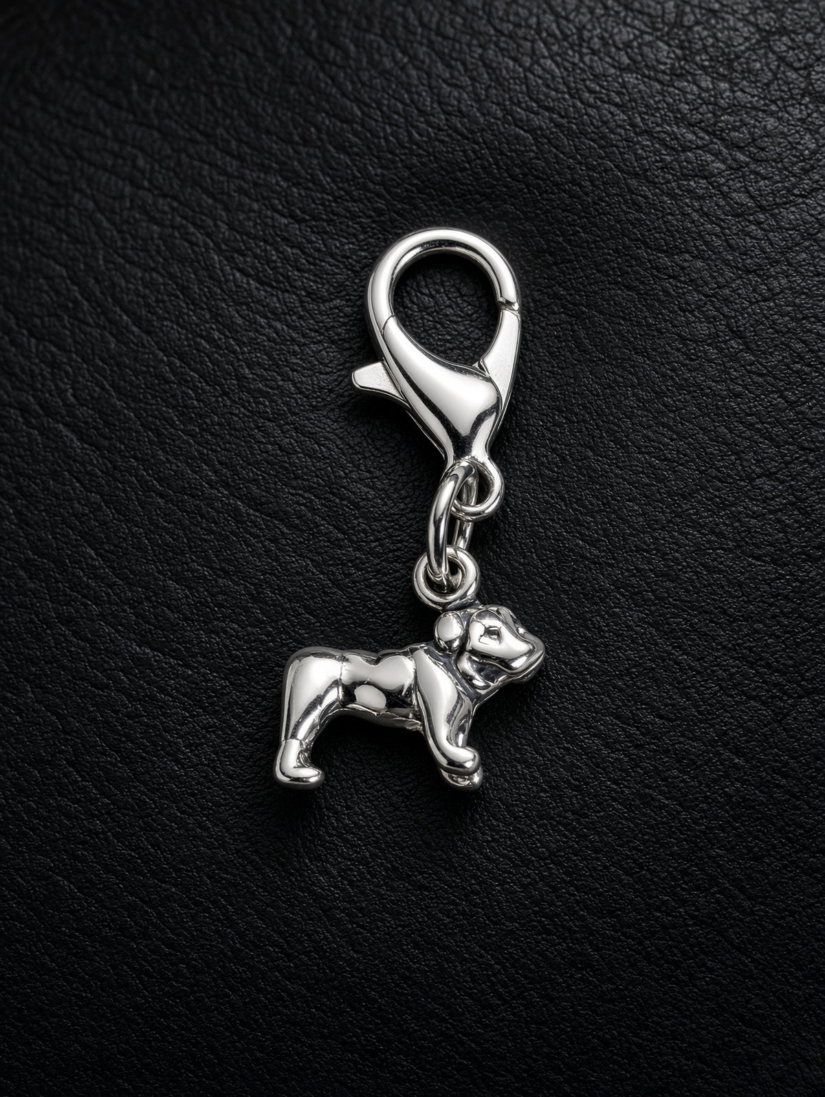 Handcrafted Mini Bulldog Charm Sterling Silver
