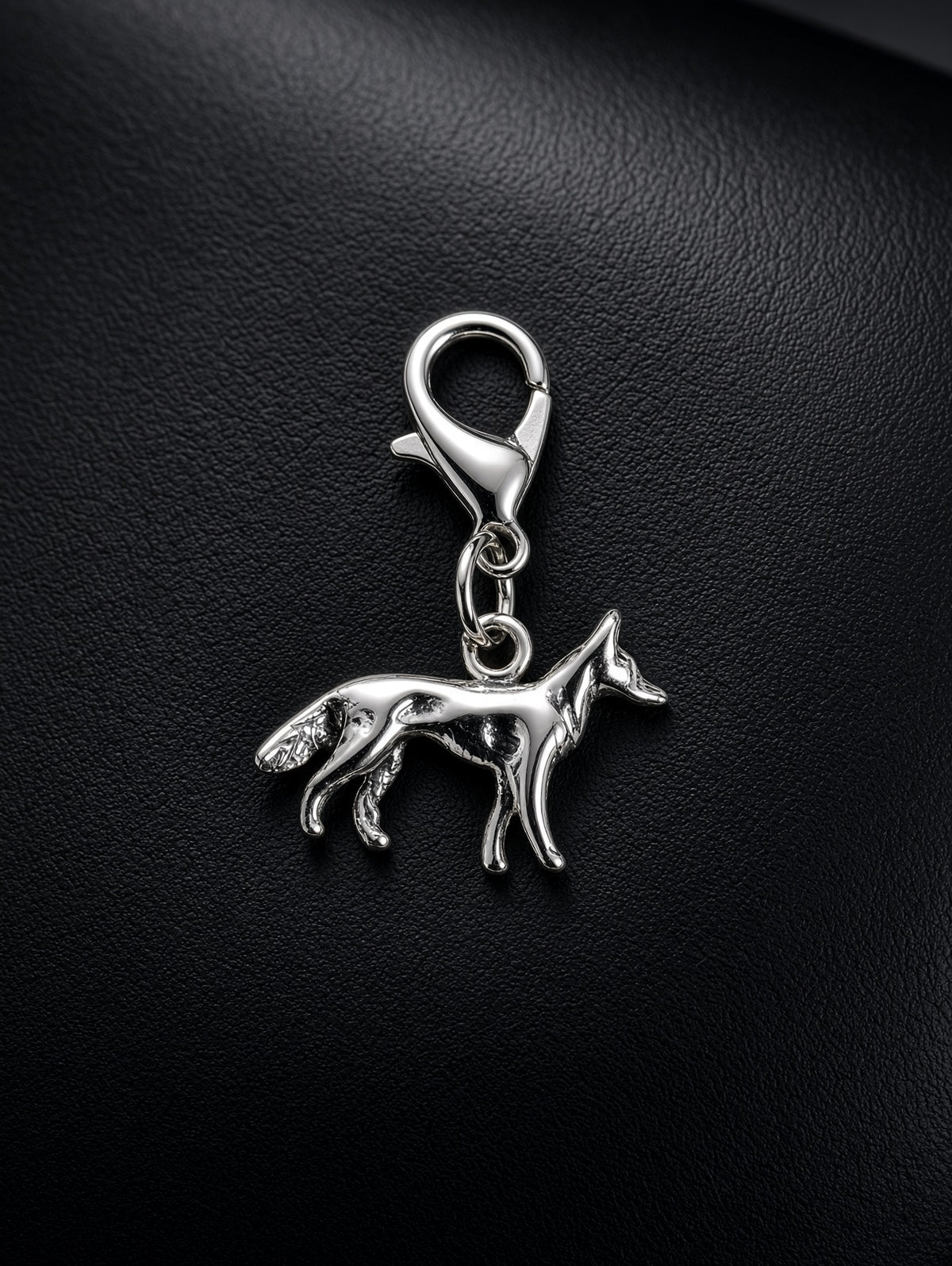 Handcrafted Small Shepherd Dog Charm Sterling Silver Variant 1