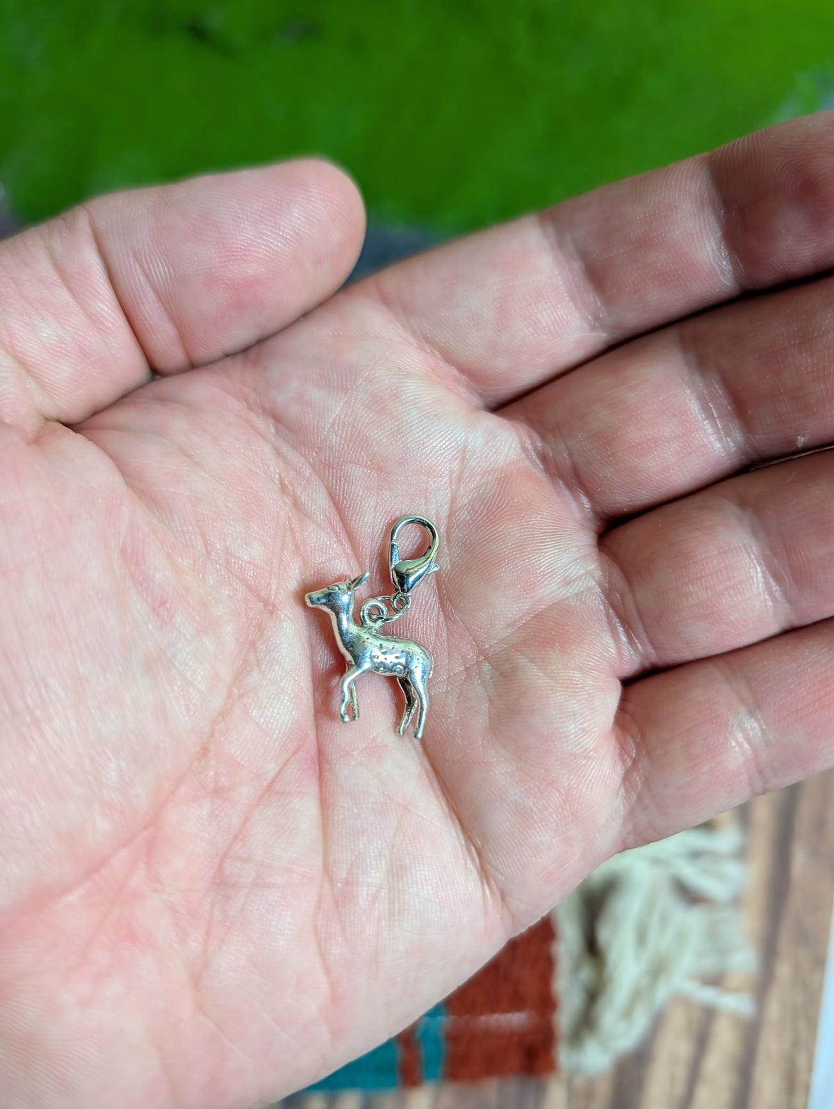 Handcrafted Fawn Deer Charm Sterling Silver