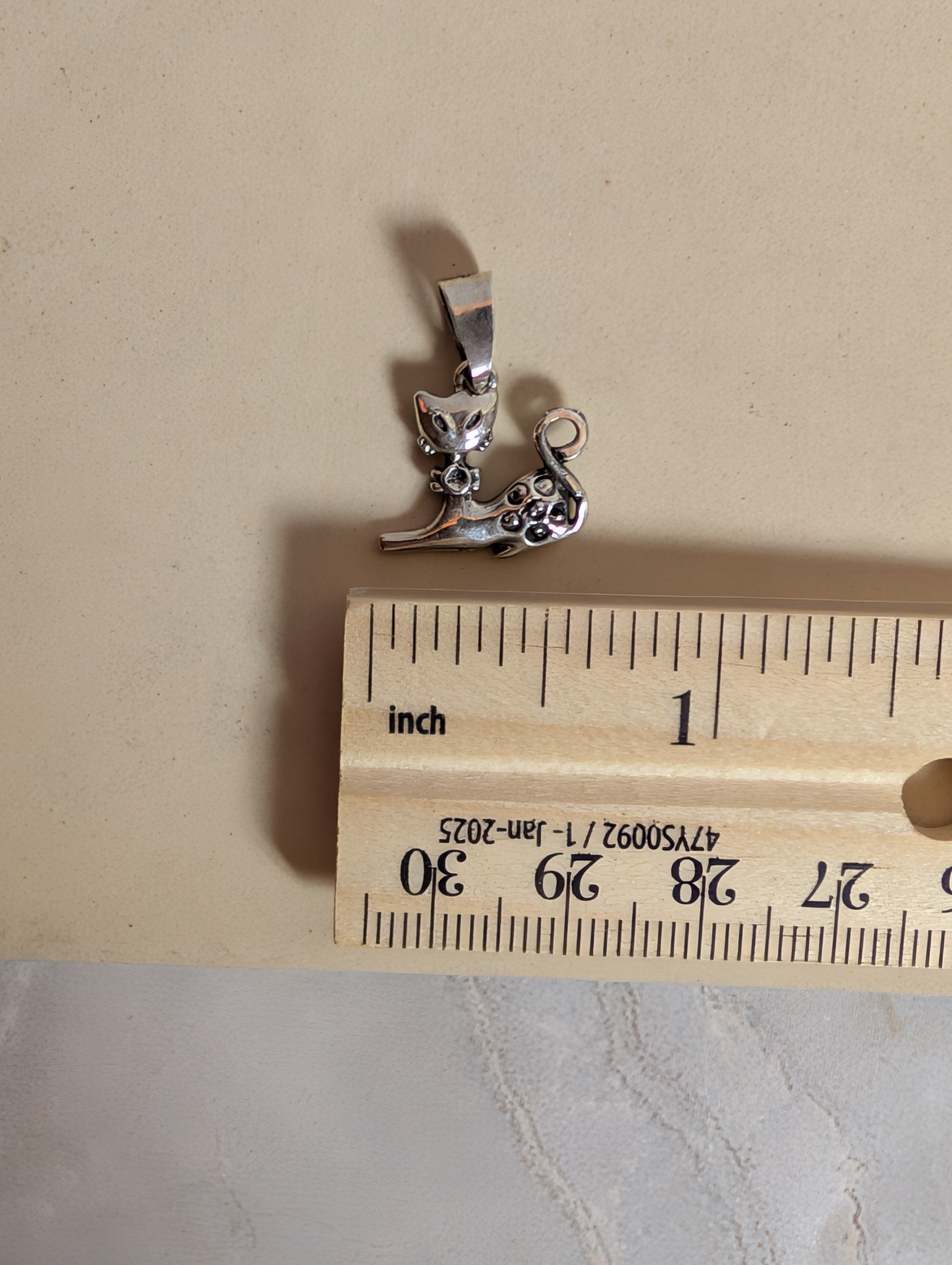 Fancy Cat Sterling Silver Pendant