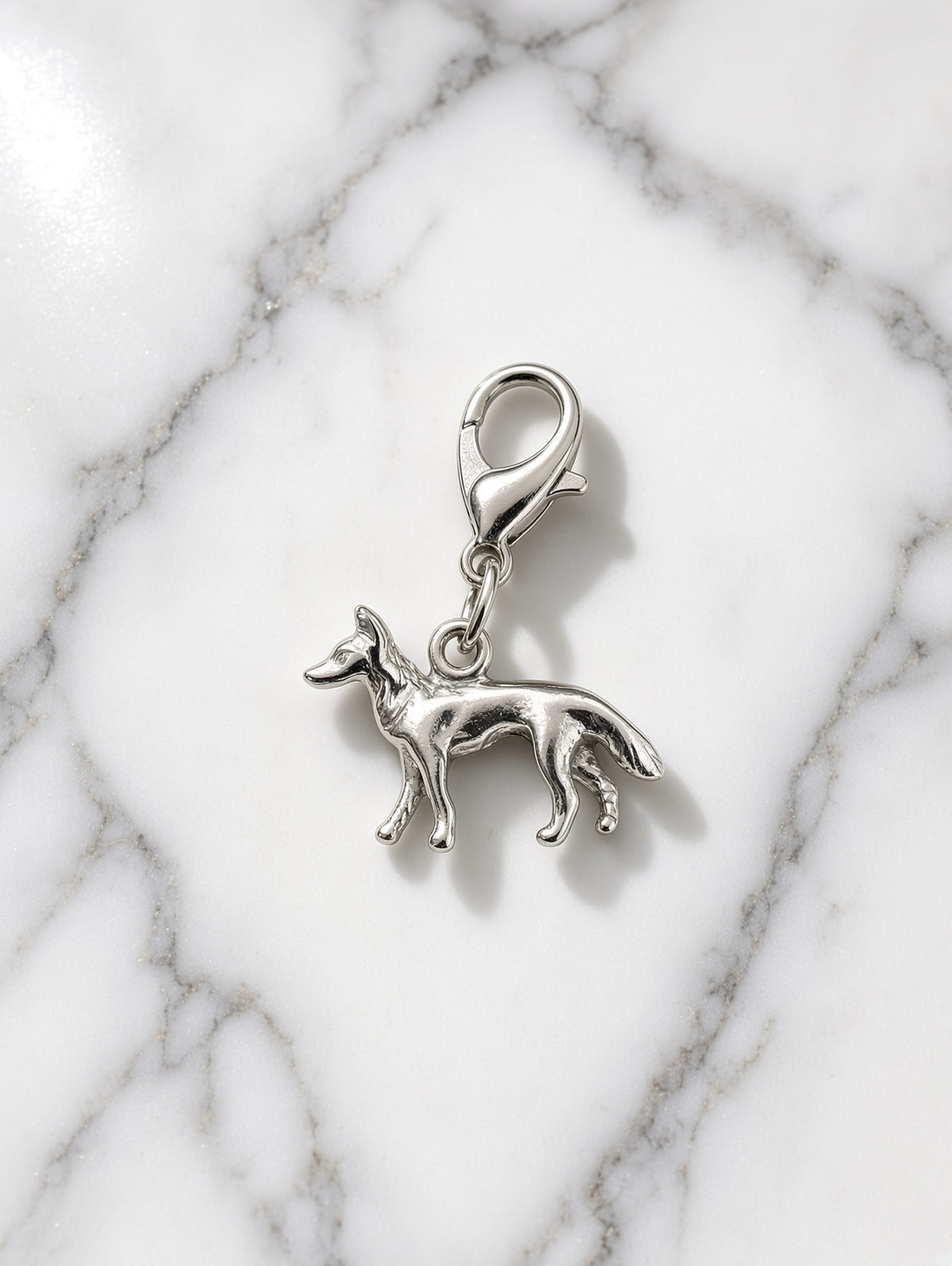 Handcrafted Small Shepherd Dog Charm Sterling Silver Variant 1