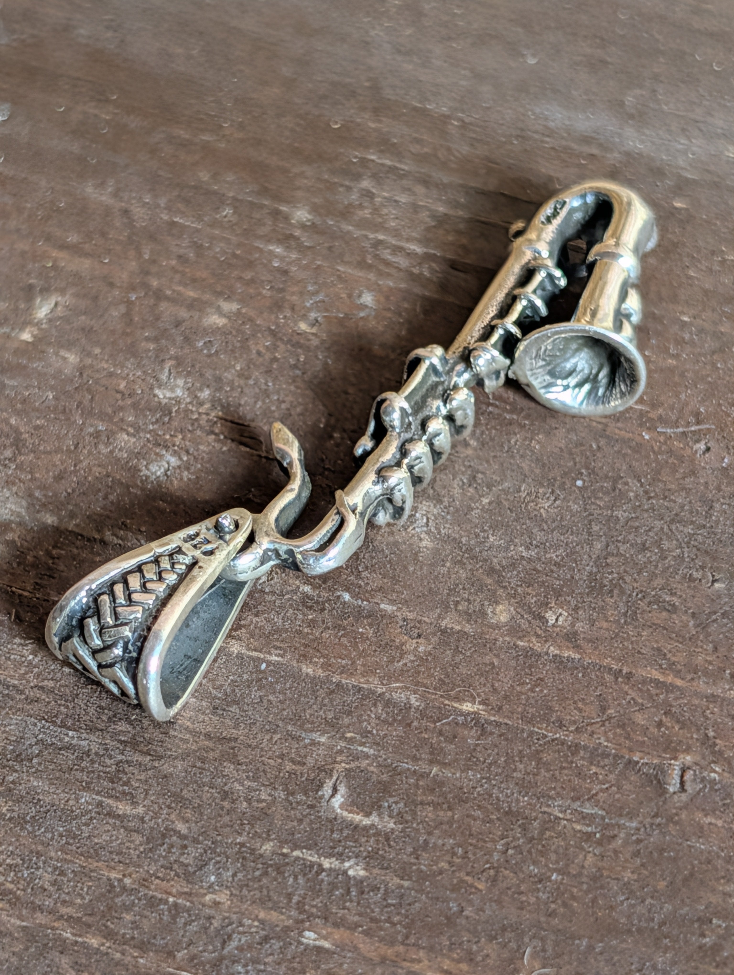 Sterling Silver Saxophone Musical Instrument Pendant