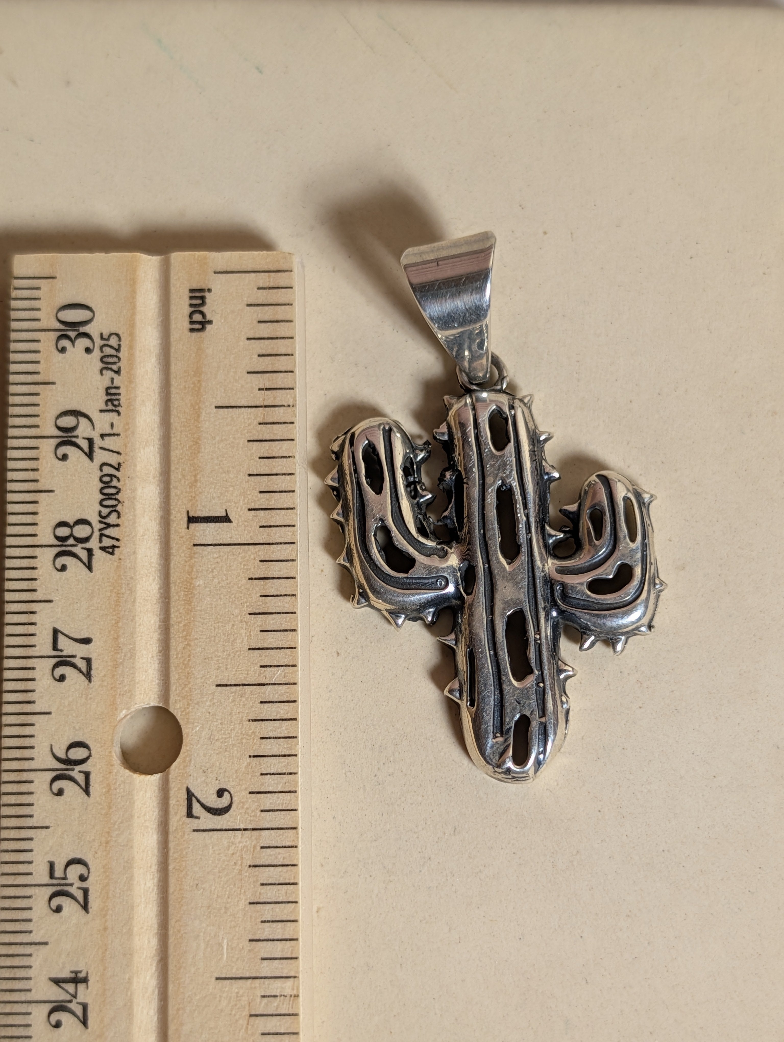 Sterling Silver Saguaro Cactus Pendant