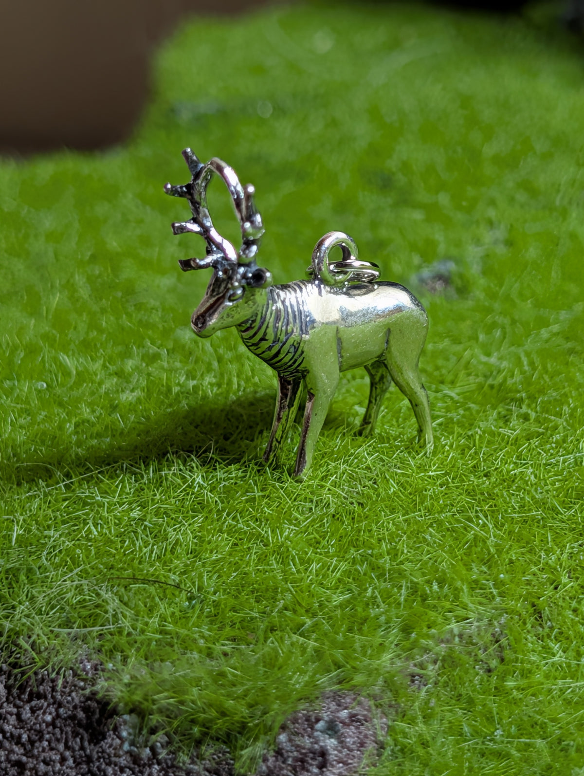 Handcrafted Elk Charm Sterling Silver