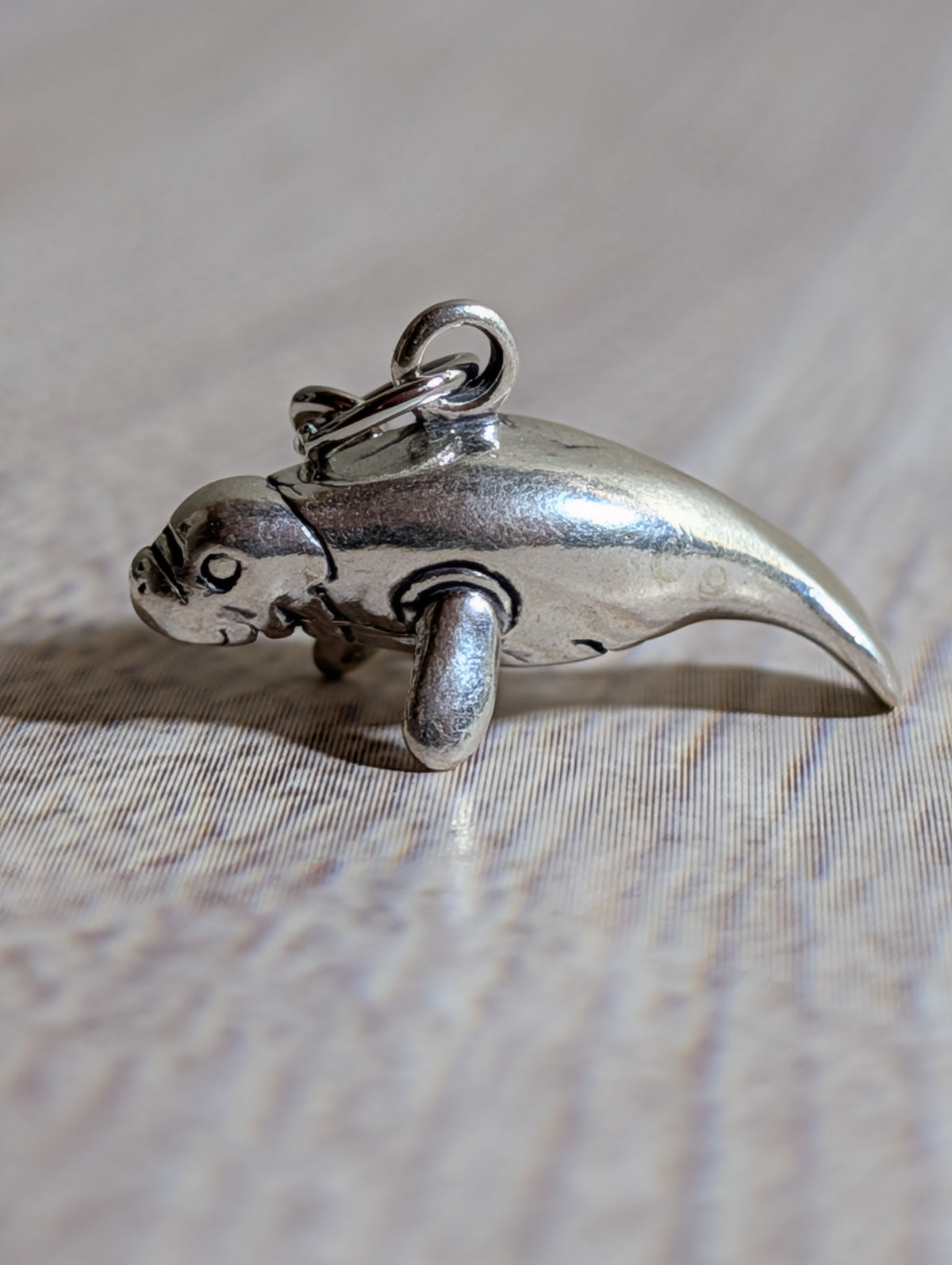 Handcrafted Manatee Animal Charm Sterling Silver