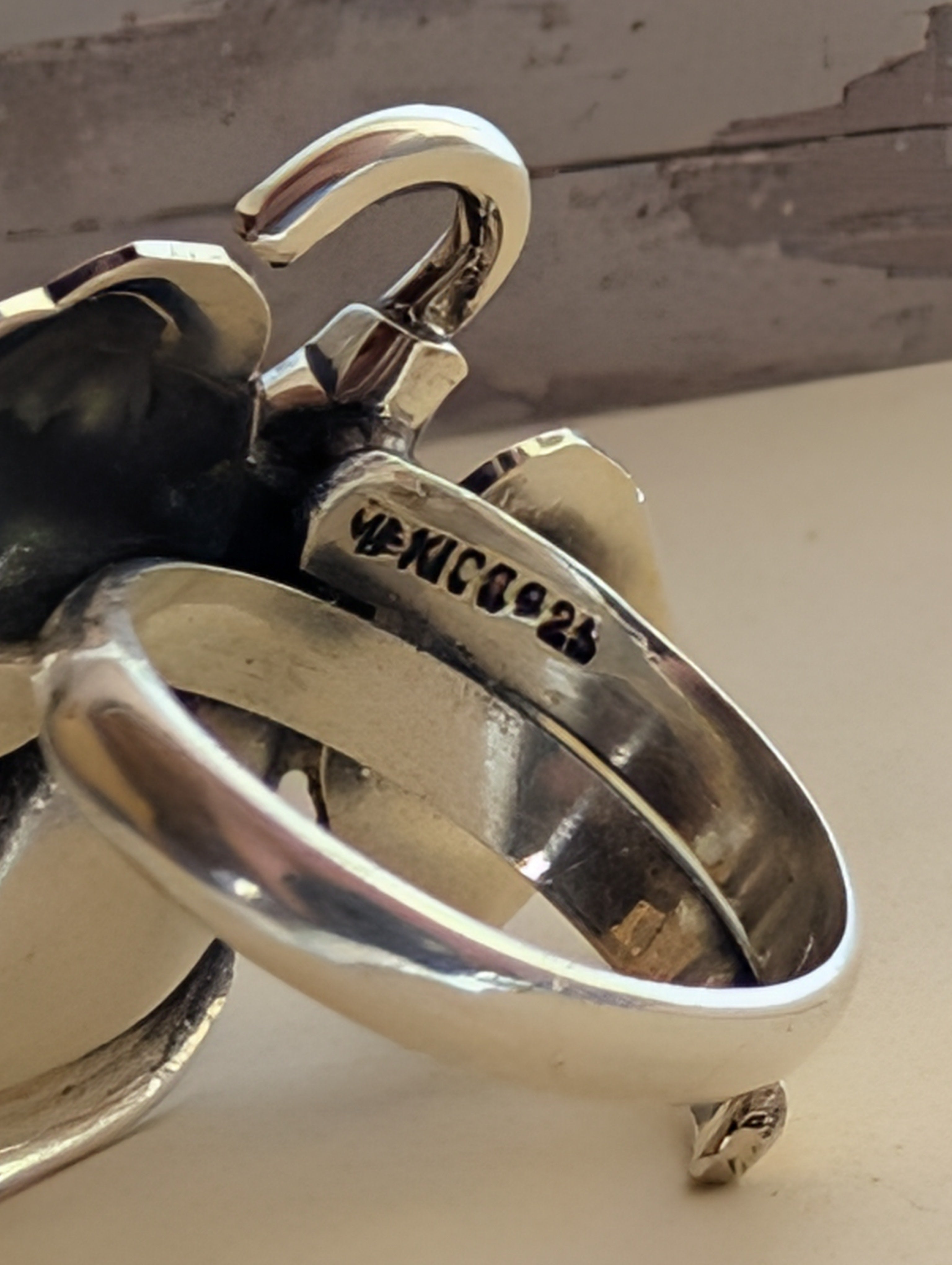 Blooming Calla Lily Sterling Silver Adjustable Ring