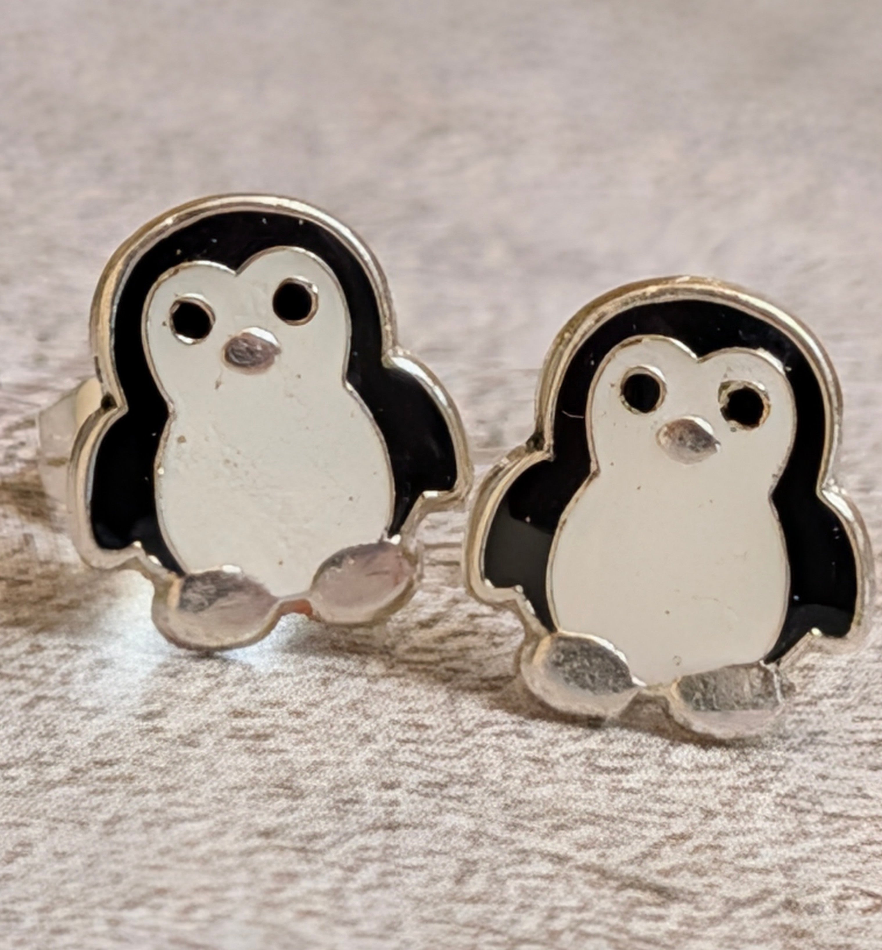 Penguin Sterling Silver Stud Earrings