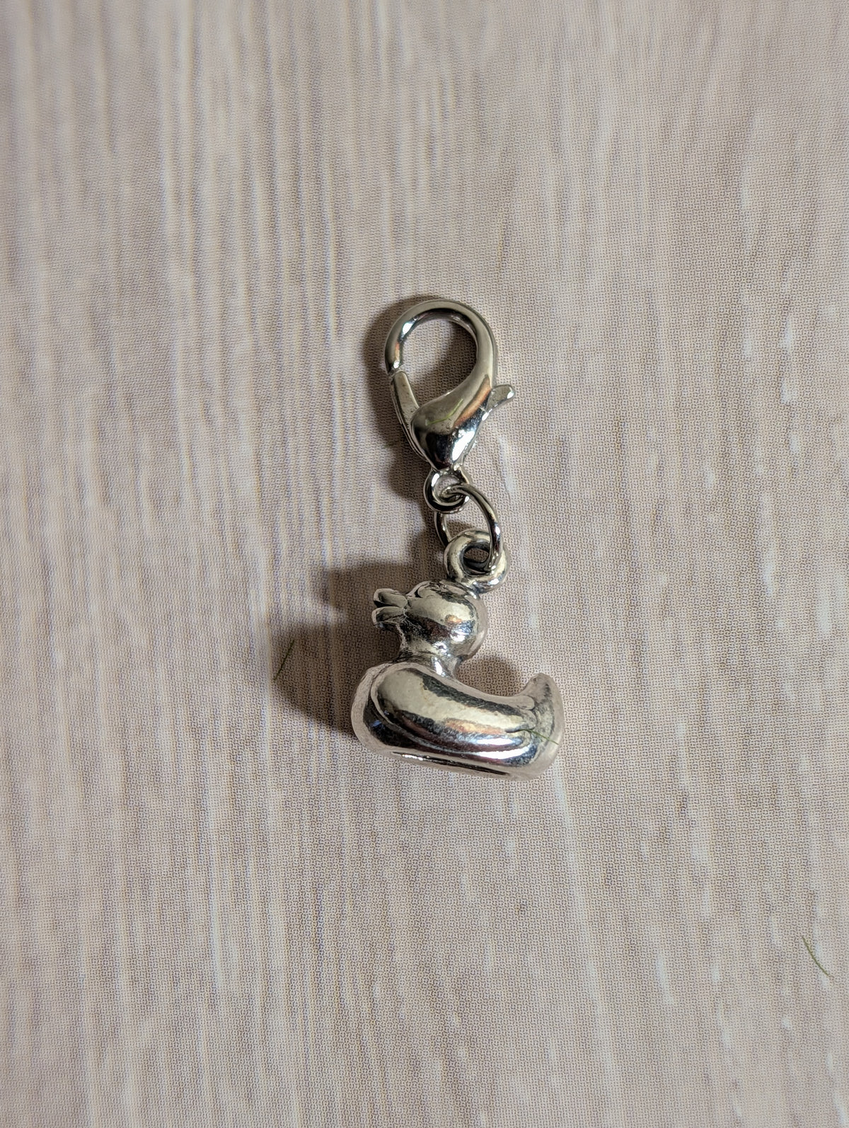 Handcrafted Small Duck Charm Sterling Silver