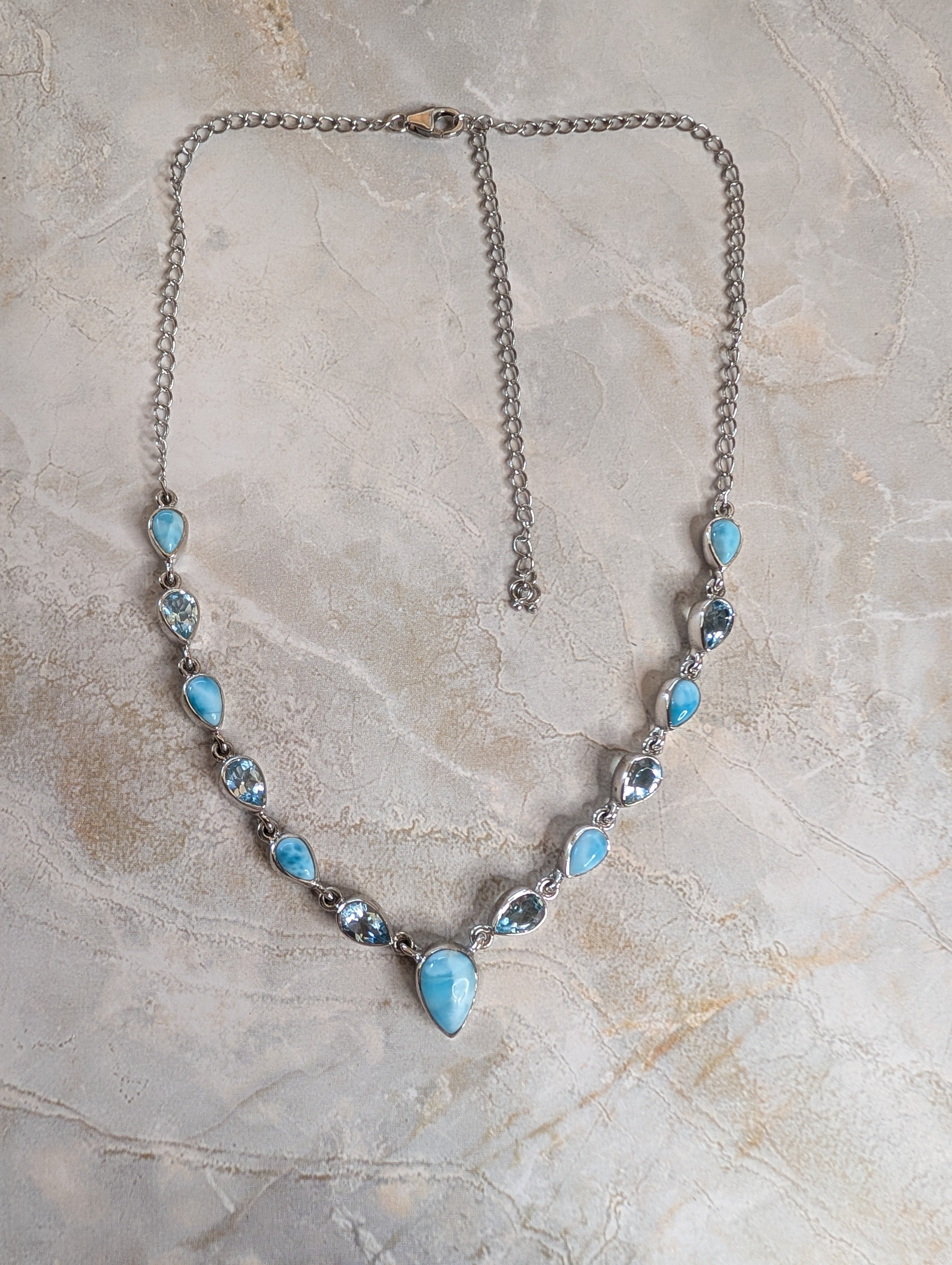 Laramar & Blue Topaz Sterling Silver Drop Necklace